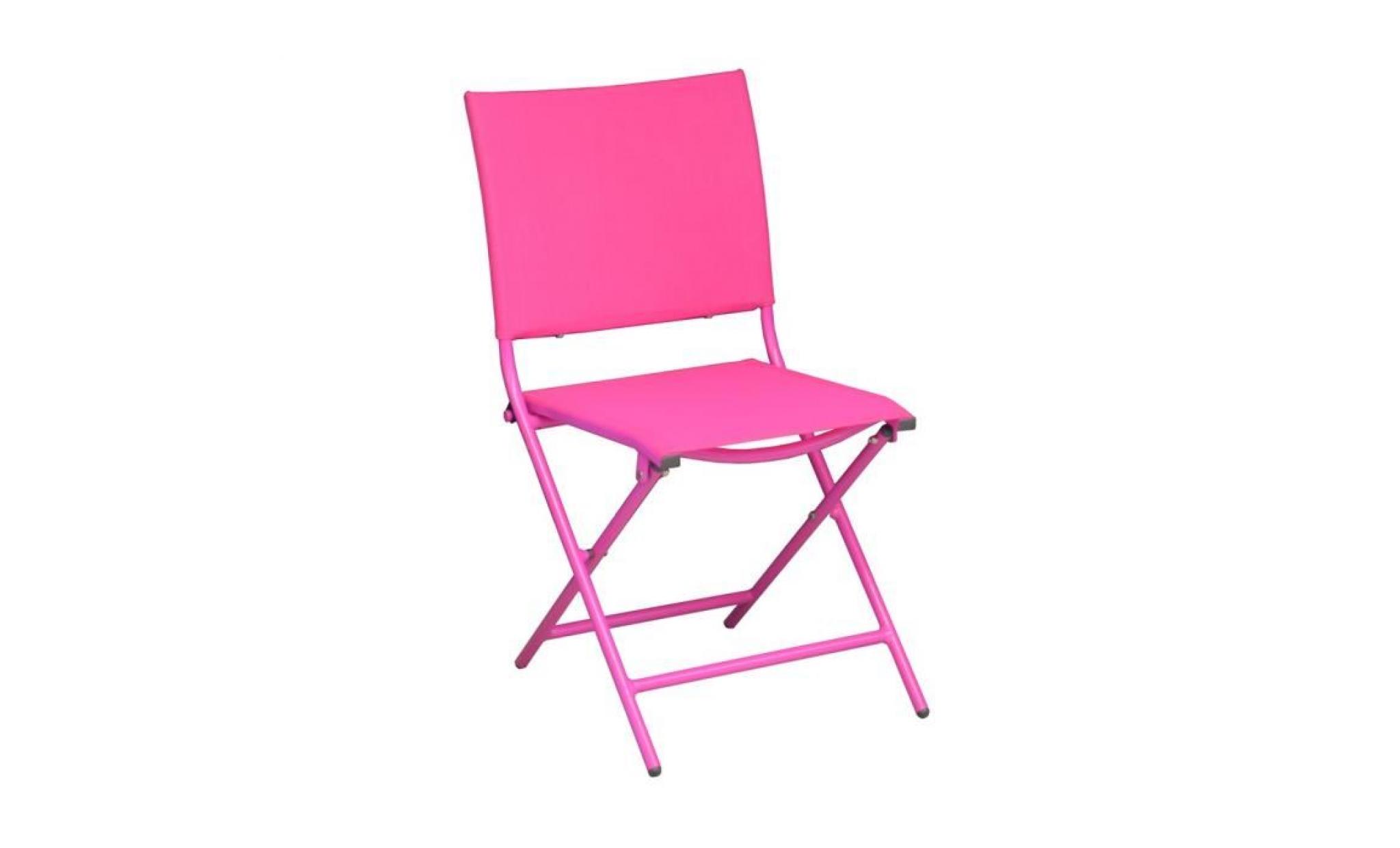 globe chaise pliante acier cataphorèse/textilène   framboise/framboise (lot de 2)