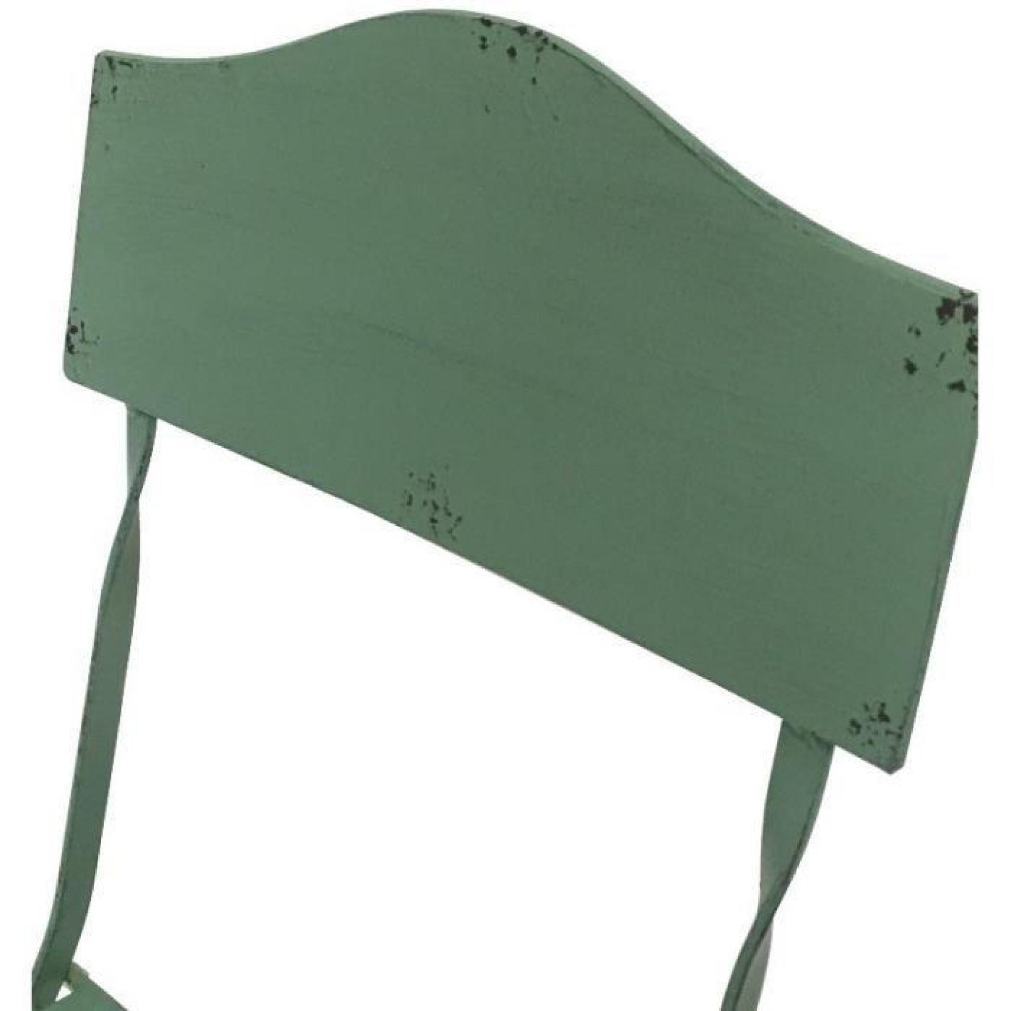 Chaise Bistrot de Jardin en Fer Pliable 42 cm Vert pas cher