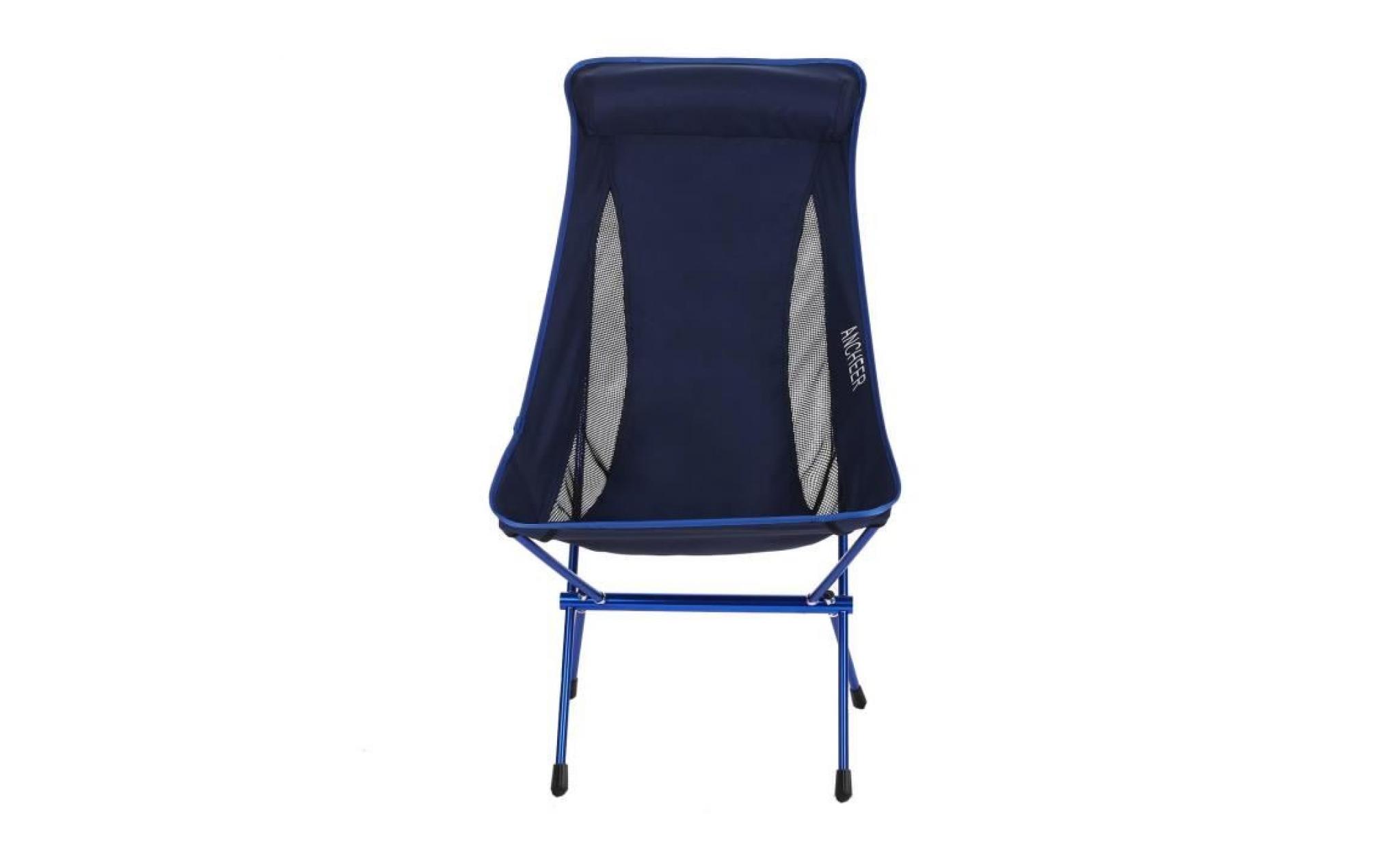 chaise de camping pliante bleu ultra légère pas cher