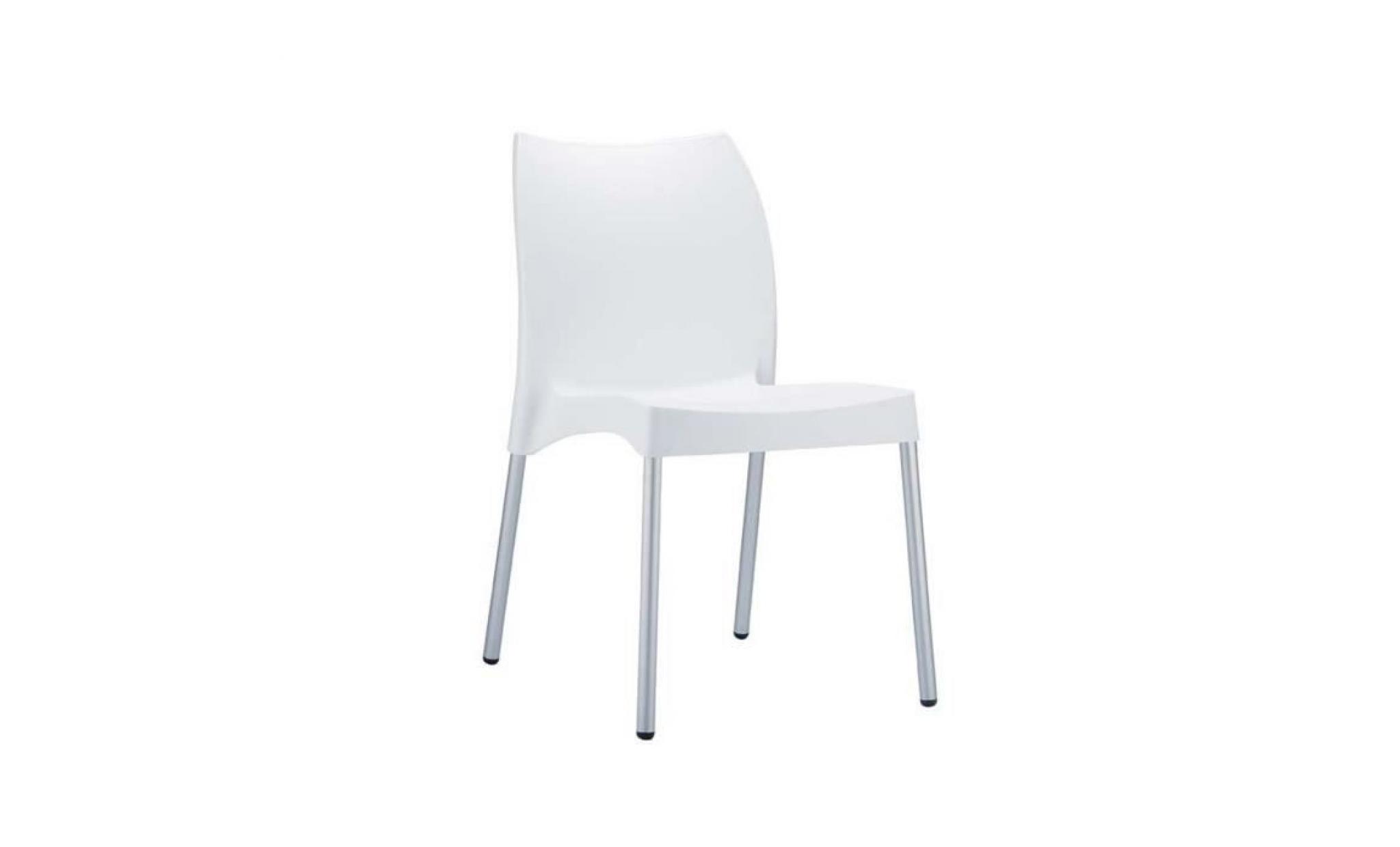 chaise de jardin avec siège en plastique blanc   80 x 44 x 53 cm