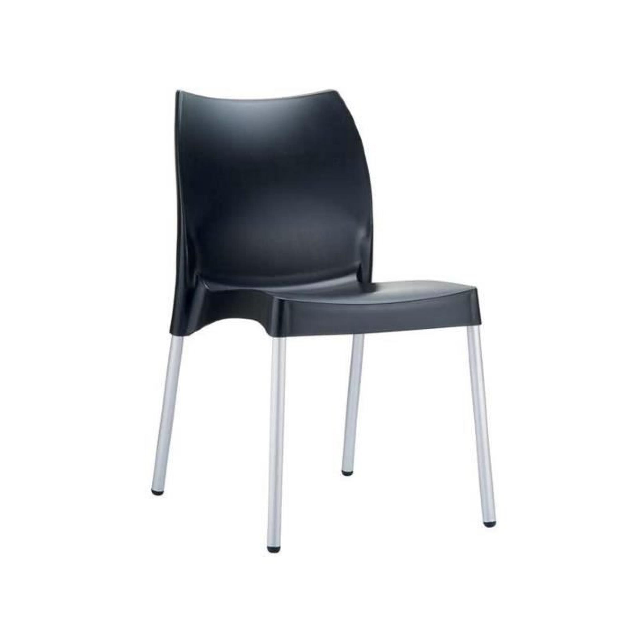Chaise de jardin avec siège en plastique noir - 80 x 44 x 53 cm 