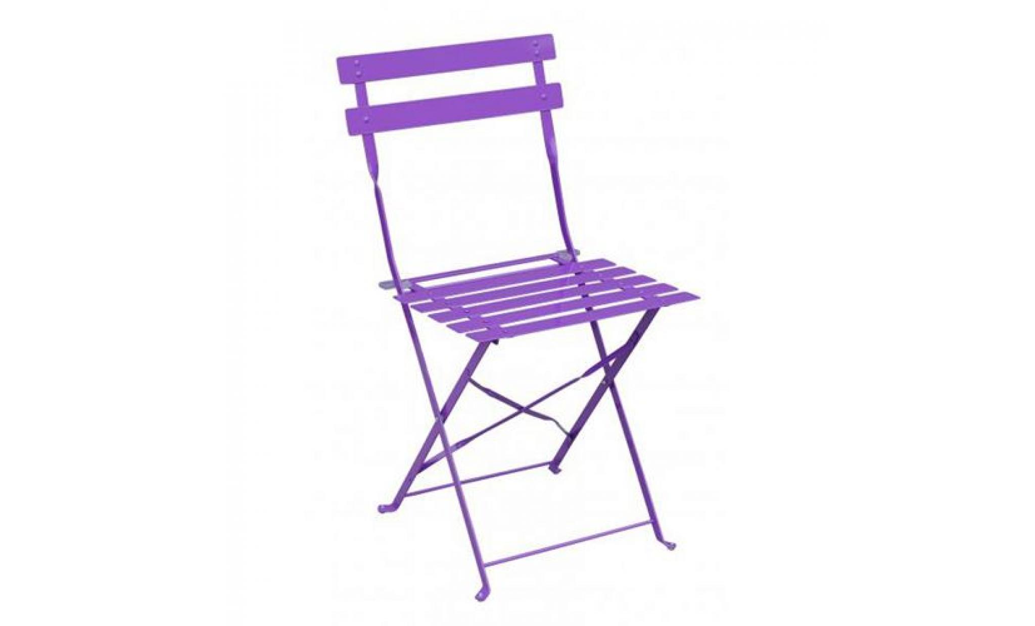 chaise de jardin camargue   métal   violet