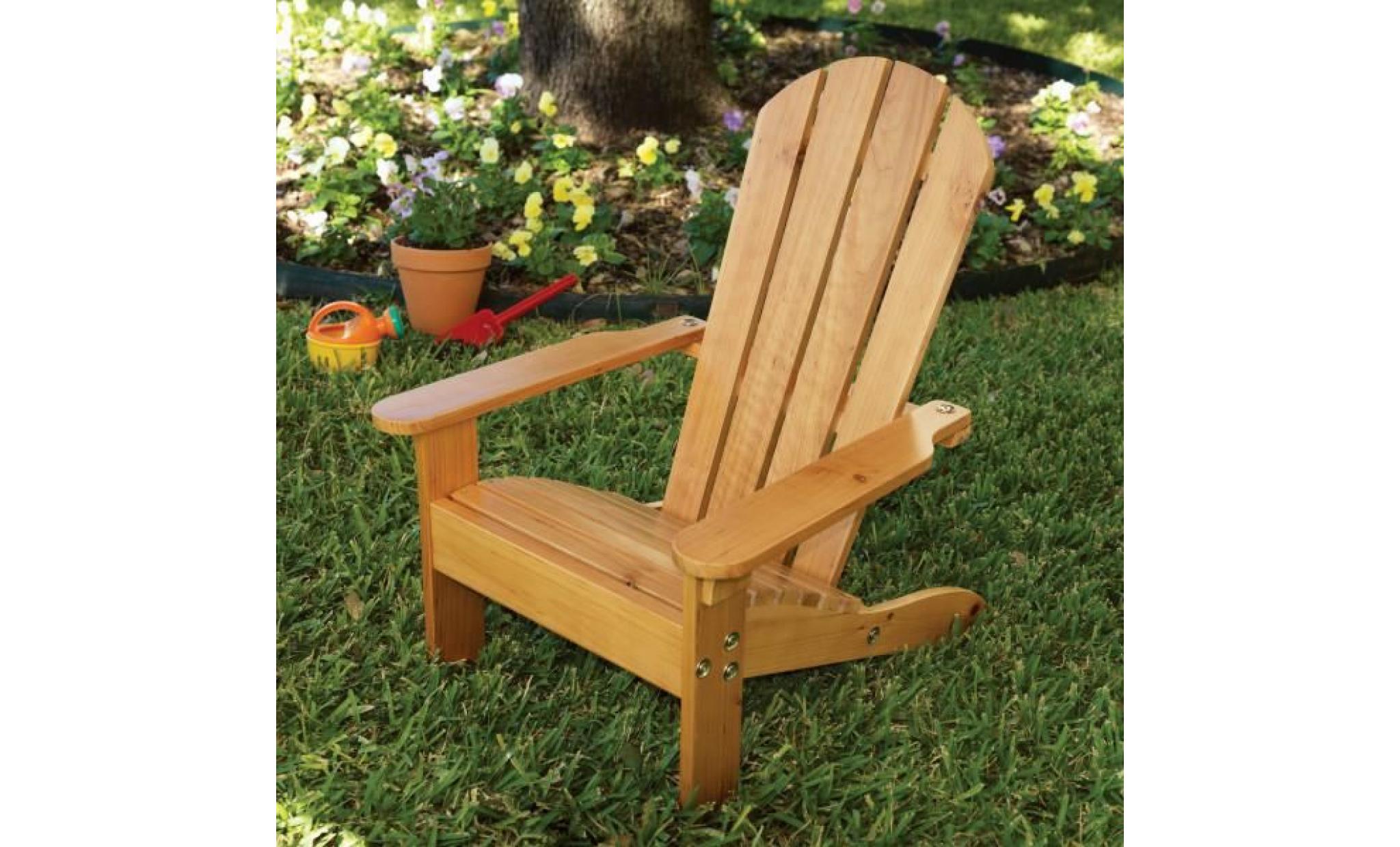 chaise de jardin design en bois pour enfant avec accoudoir