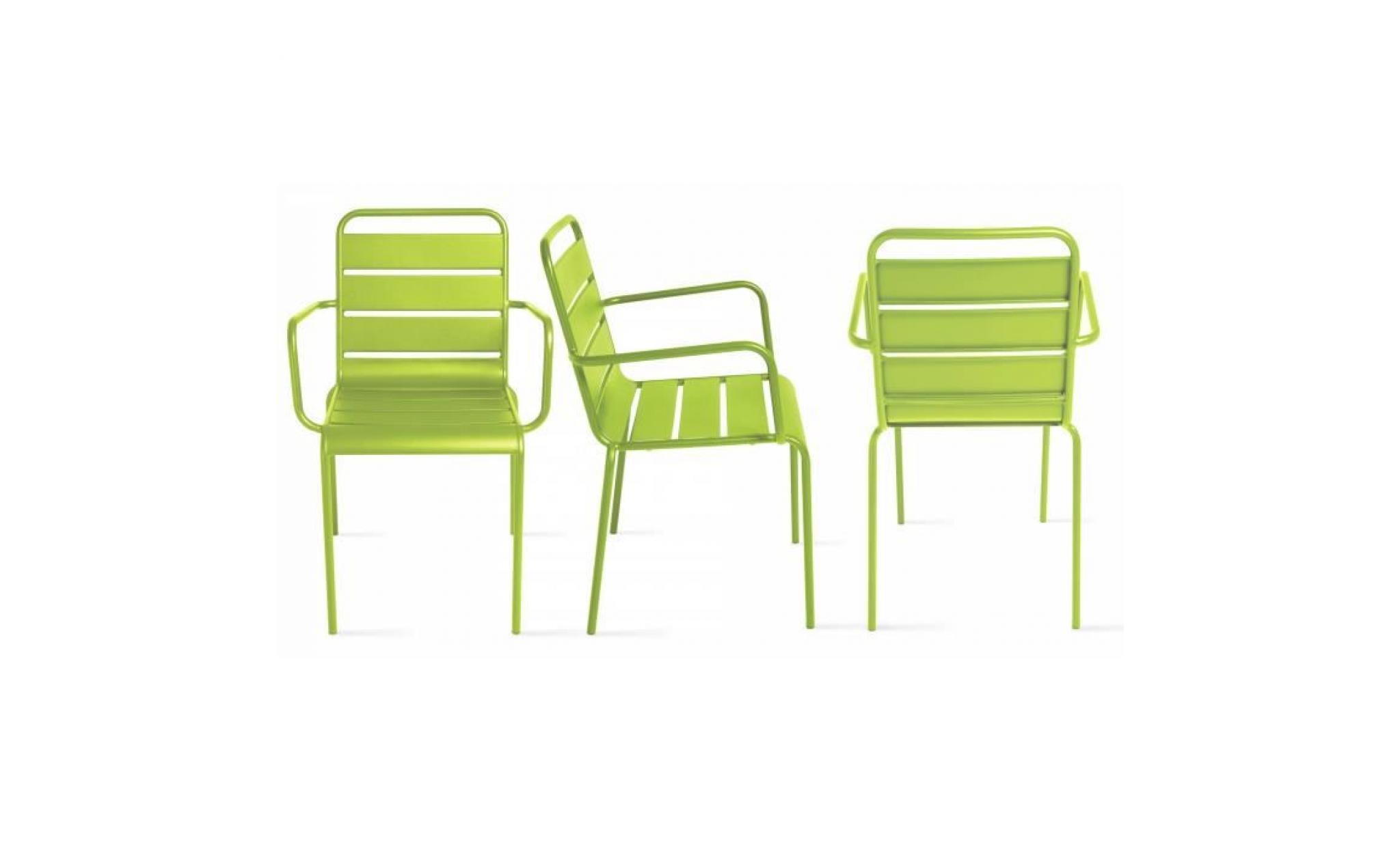 chaise de jardin design en métal vert pas cher