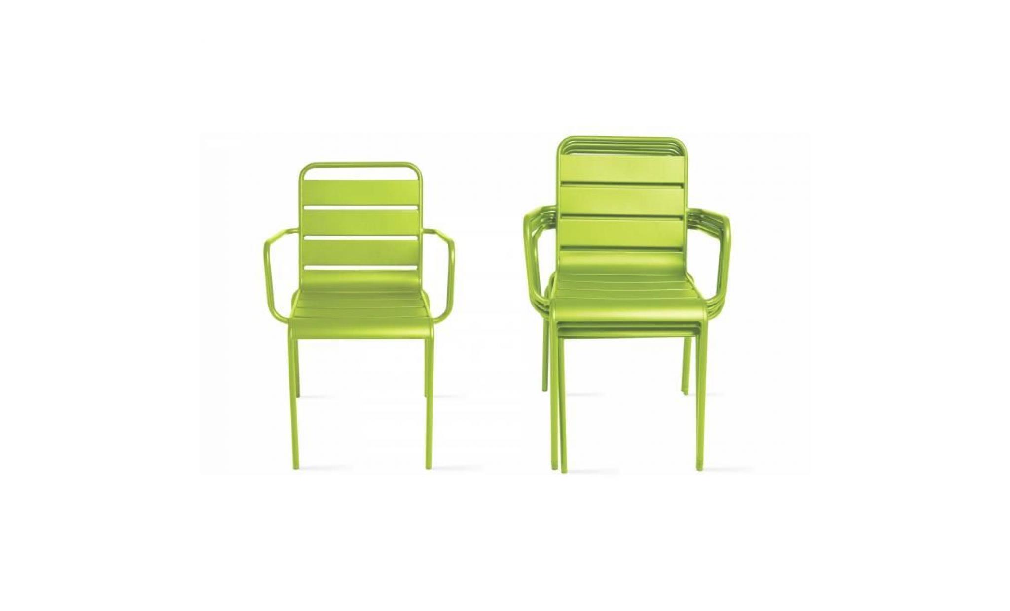 chaise de jardin design en métal vert pas cher