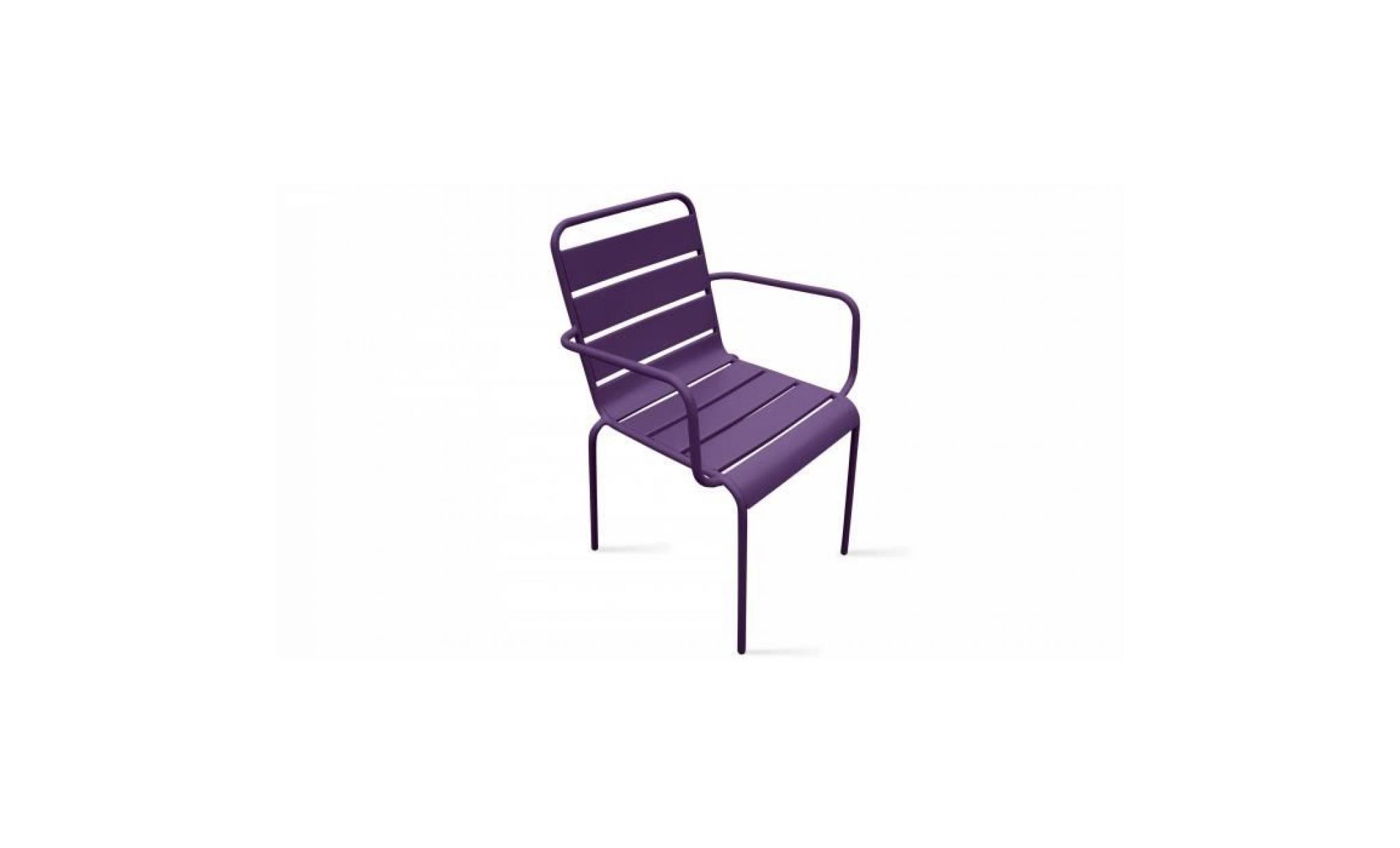 chaise de jardin design en métal violet
