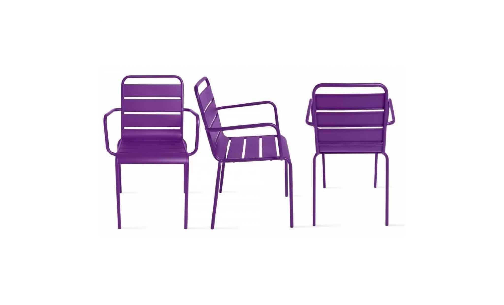 chaise de jardin design en métal violet pas cher