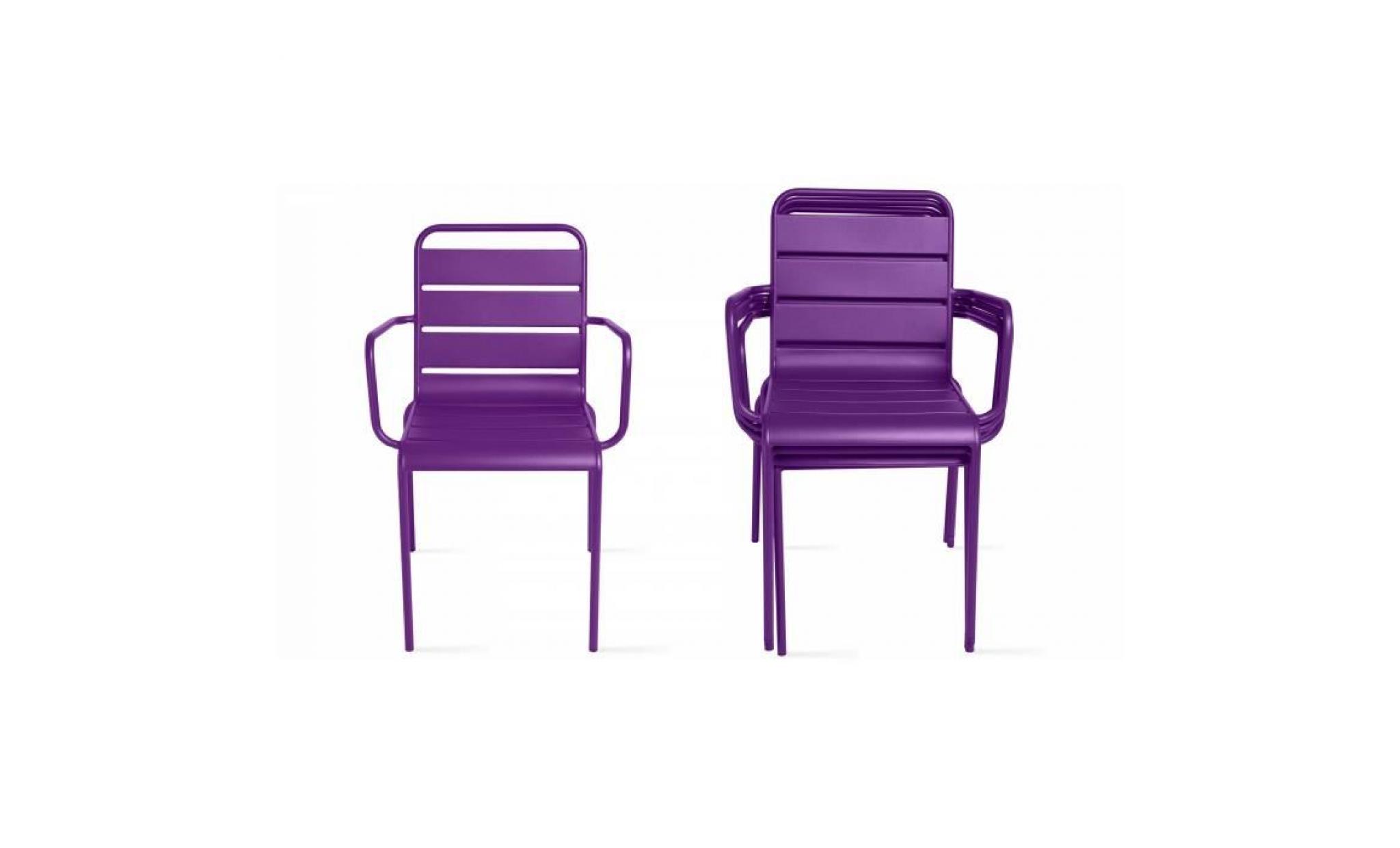 chaise de jardin design en métal violet pas cher