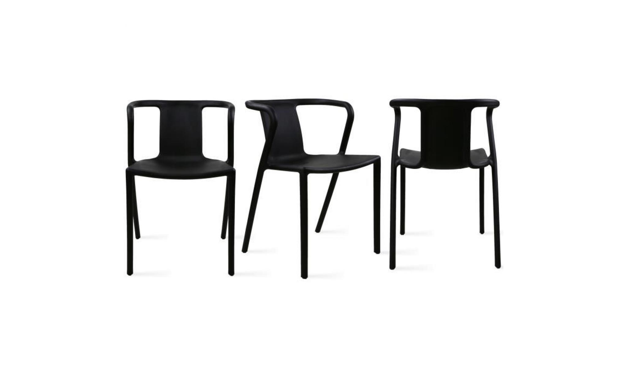 chaise de jardin design en plastique noir pas cher