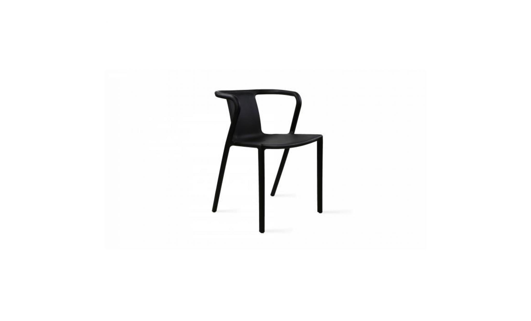 chaise de jardin design en plastique noir pas cher