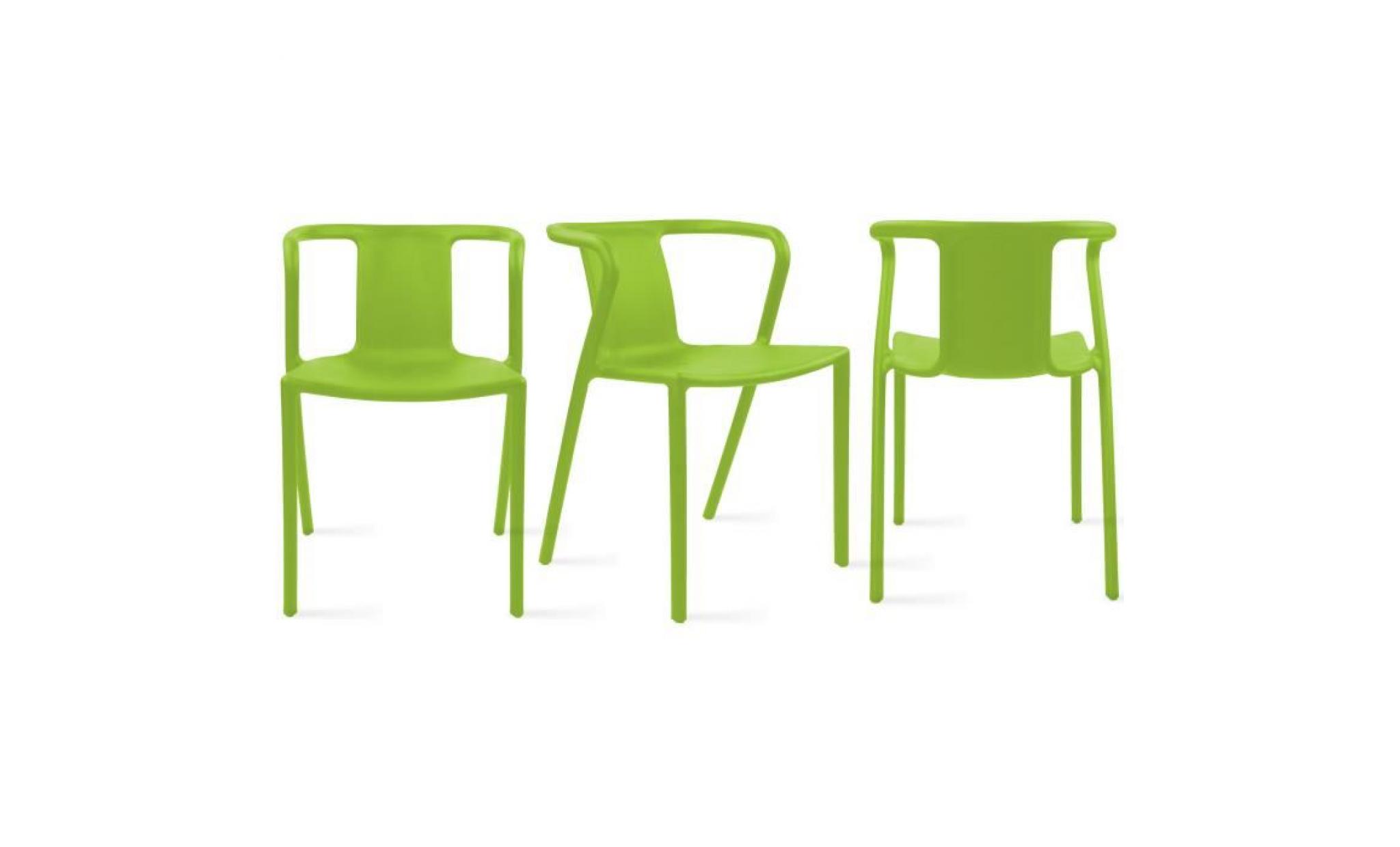 chaise de jardin design en plastique vert pas cher