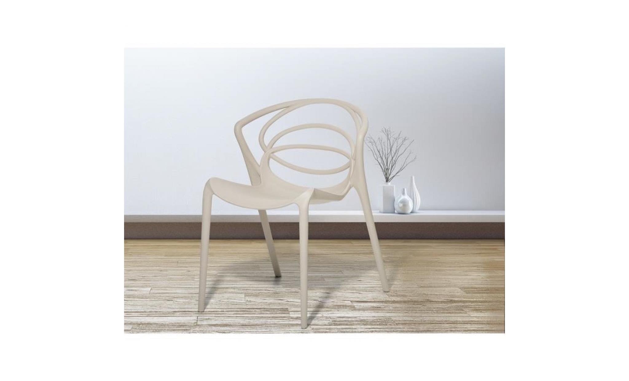 Chaise de jardin design - siège en plastique beige - Bend