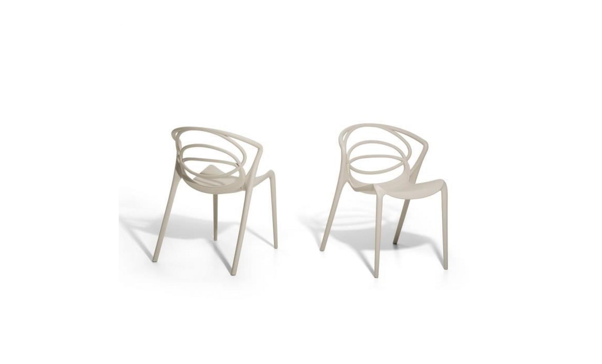 Chaise de jardin design - siège en plastique beige - Bend pas cher