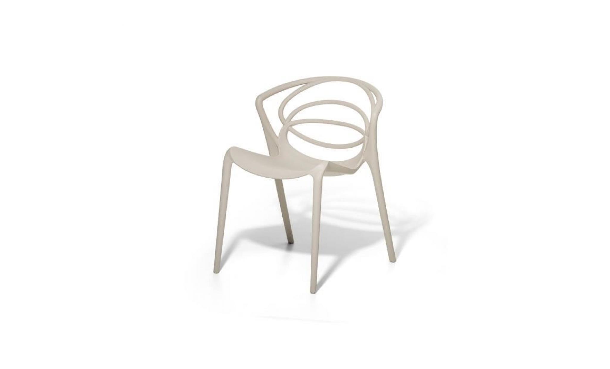 Chaise de jardin design - siège en plastique beige - Bend pas cher