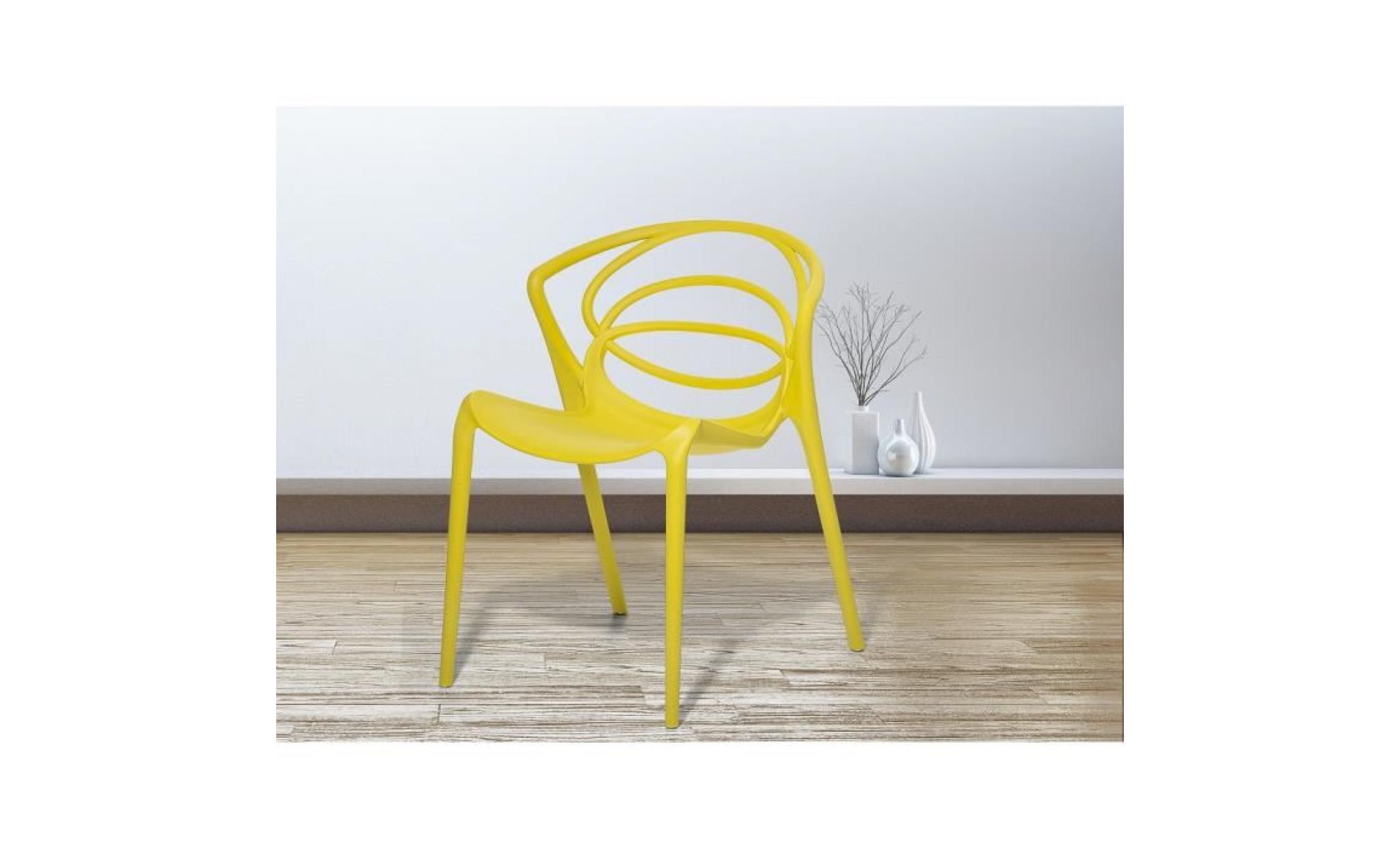 Chaise de jardin design - siège en plastique jaune - Bend