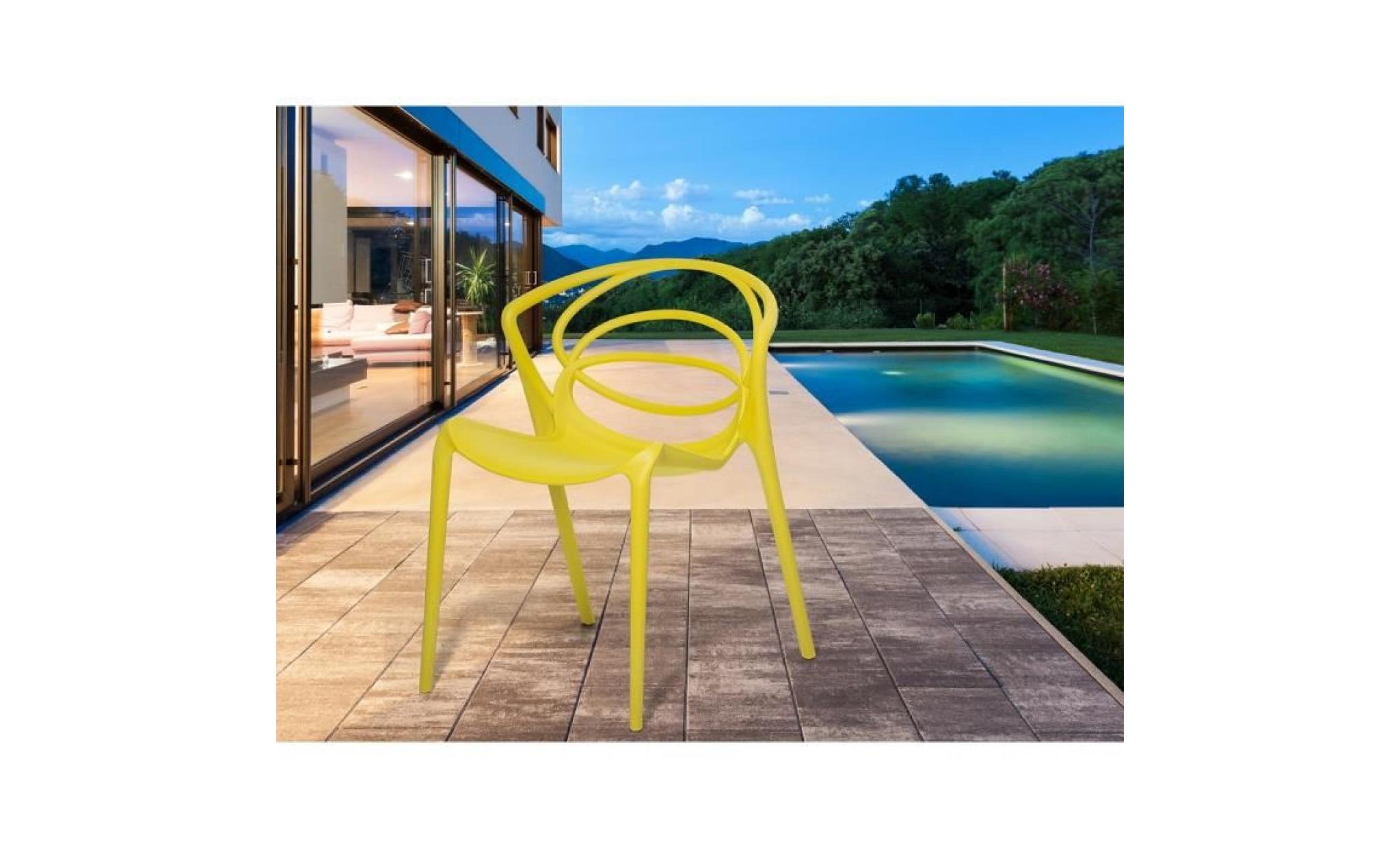 chaise de jardin design   siège en plastique jaune   bend pas cher