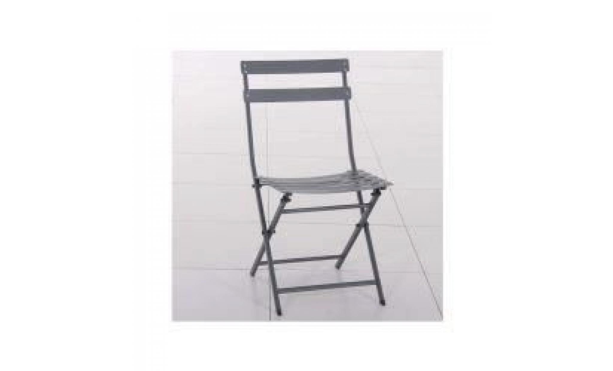 chaise de jardin métal pliante greensboro ardoise