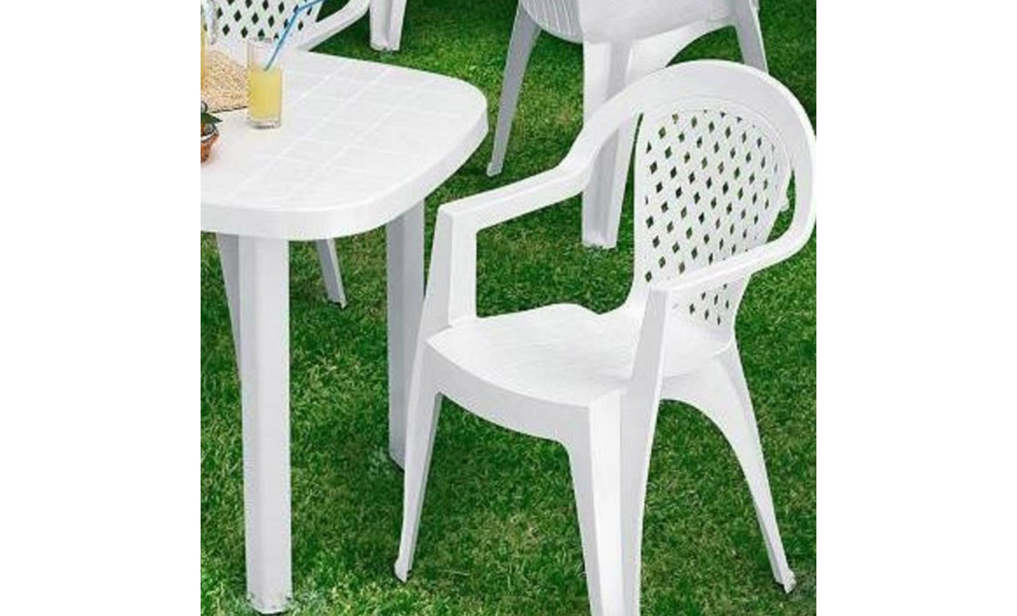 chaise de jardin norma en plastique (résine) blanc pas cher