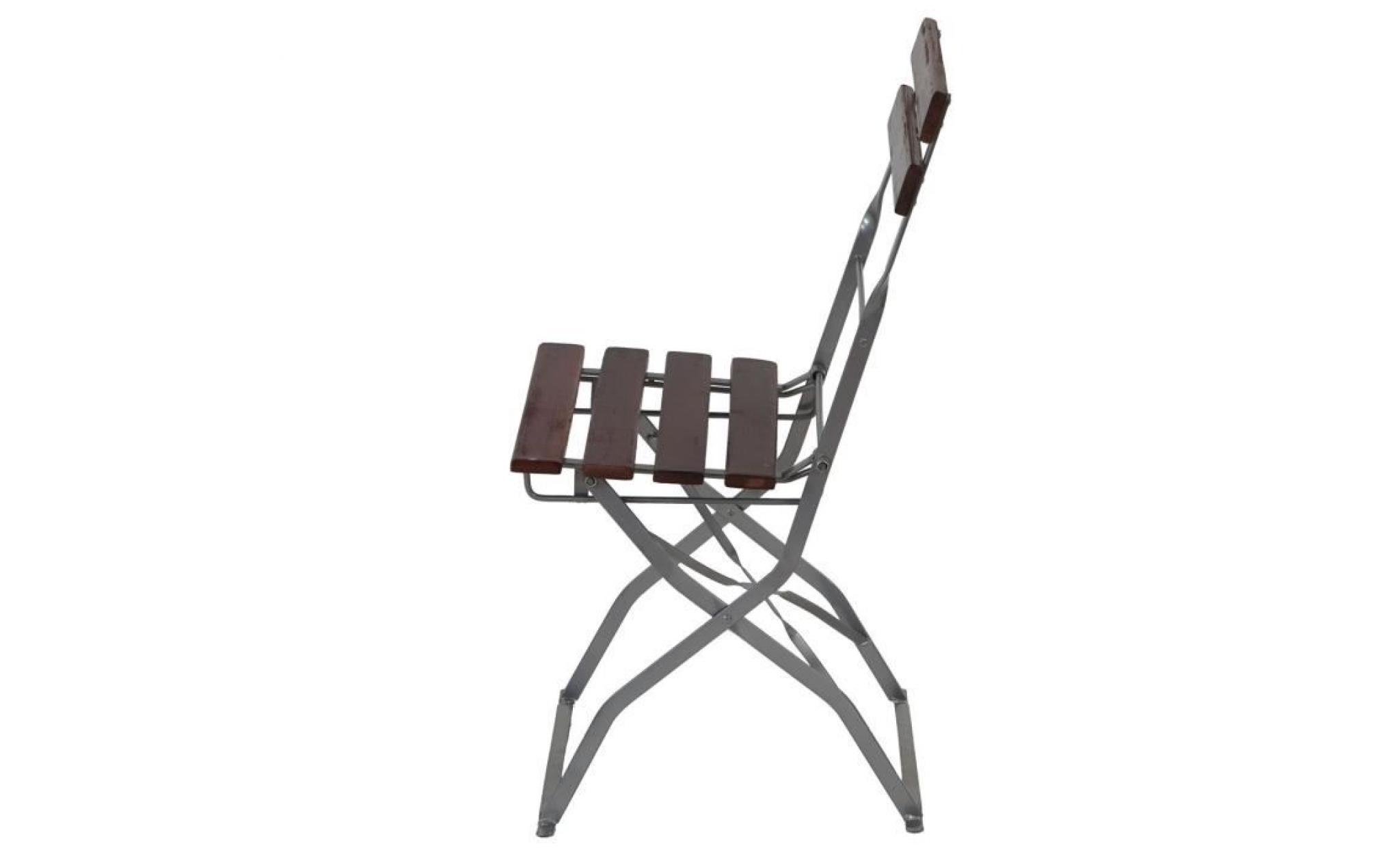 chaise de jardin ou de brasserie berlin, lot de 4, pliable, bois huilé,120x60x70cm ~ nature. pas cher
