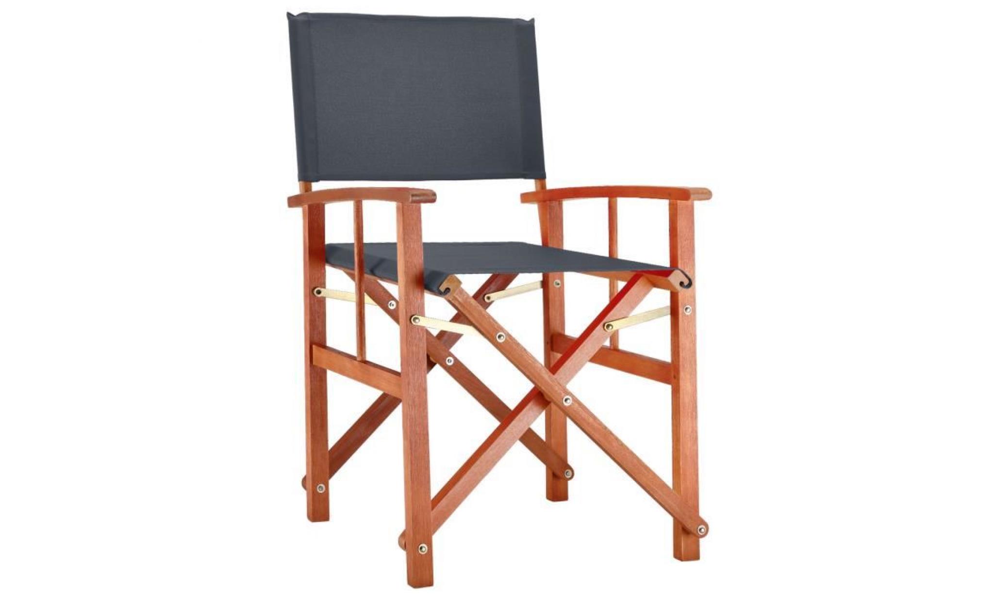 deuba | chaise de jardin « cannes » | anthracite | pliable • bois d'eucalyptus certifié fsc® • design régisseur | fauteuil