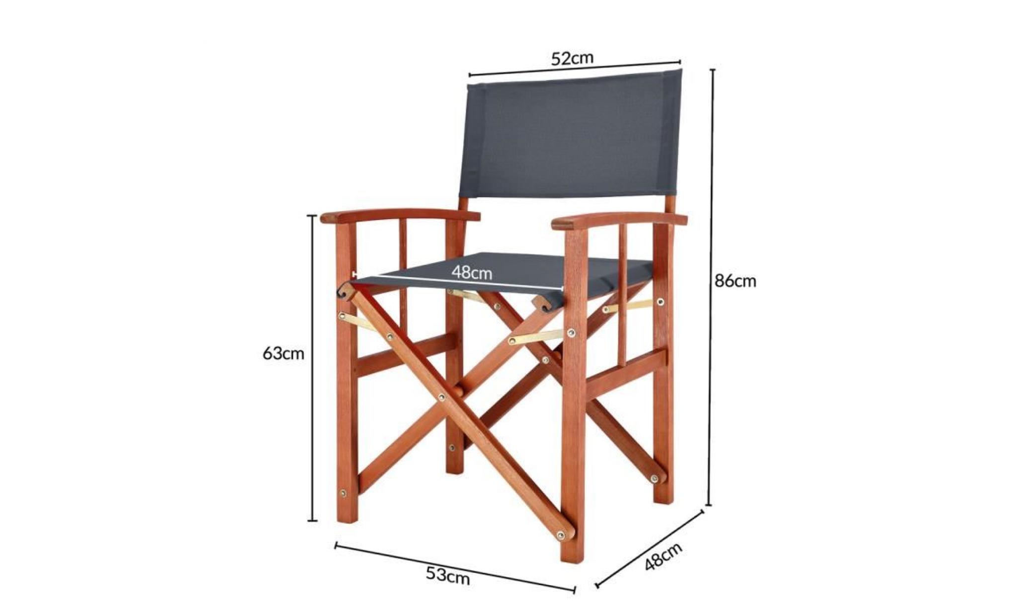 deuba | chaise de jardin « cannes » | anthracite | pliable • bois d'eucalyptus certifié fsc® • design régisseur | fauteuil pas cher