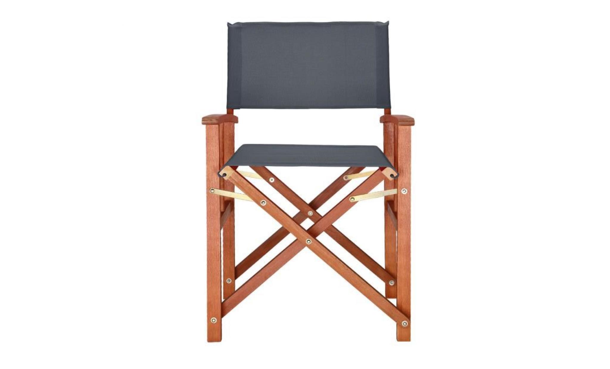 deuba | chaise de jardin « cannes » | anthracite | pliable • bois d'eucalyptus certifié fsc® • design régisseur | fauteuil pas cher