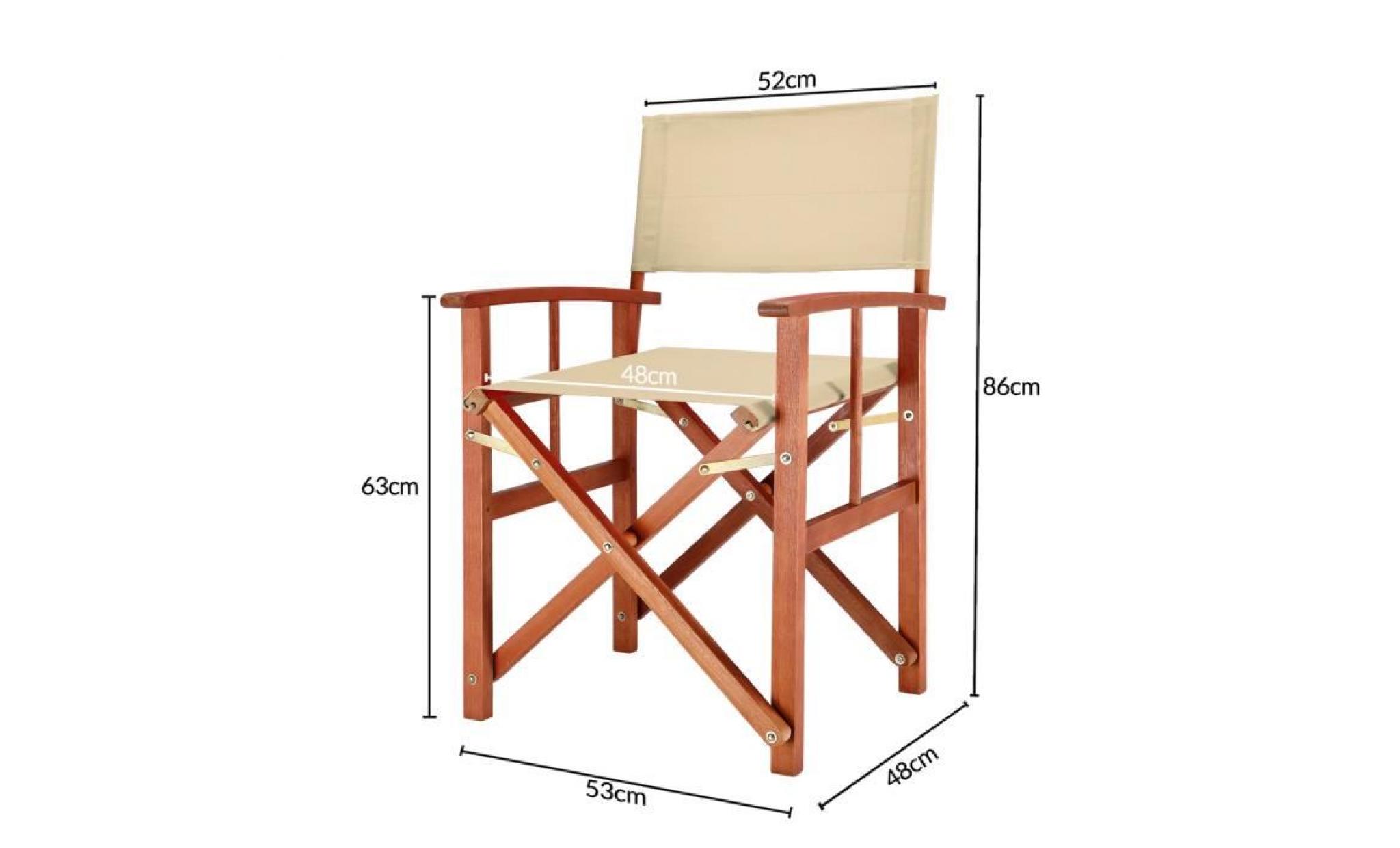 deuba | chaise de jardin « cannes » | beige | pliable • bois d'eucalyptus certifié fsc® • design régisseur | fauteuil pas cher