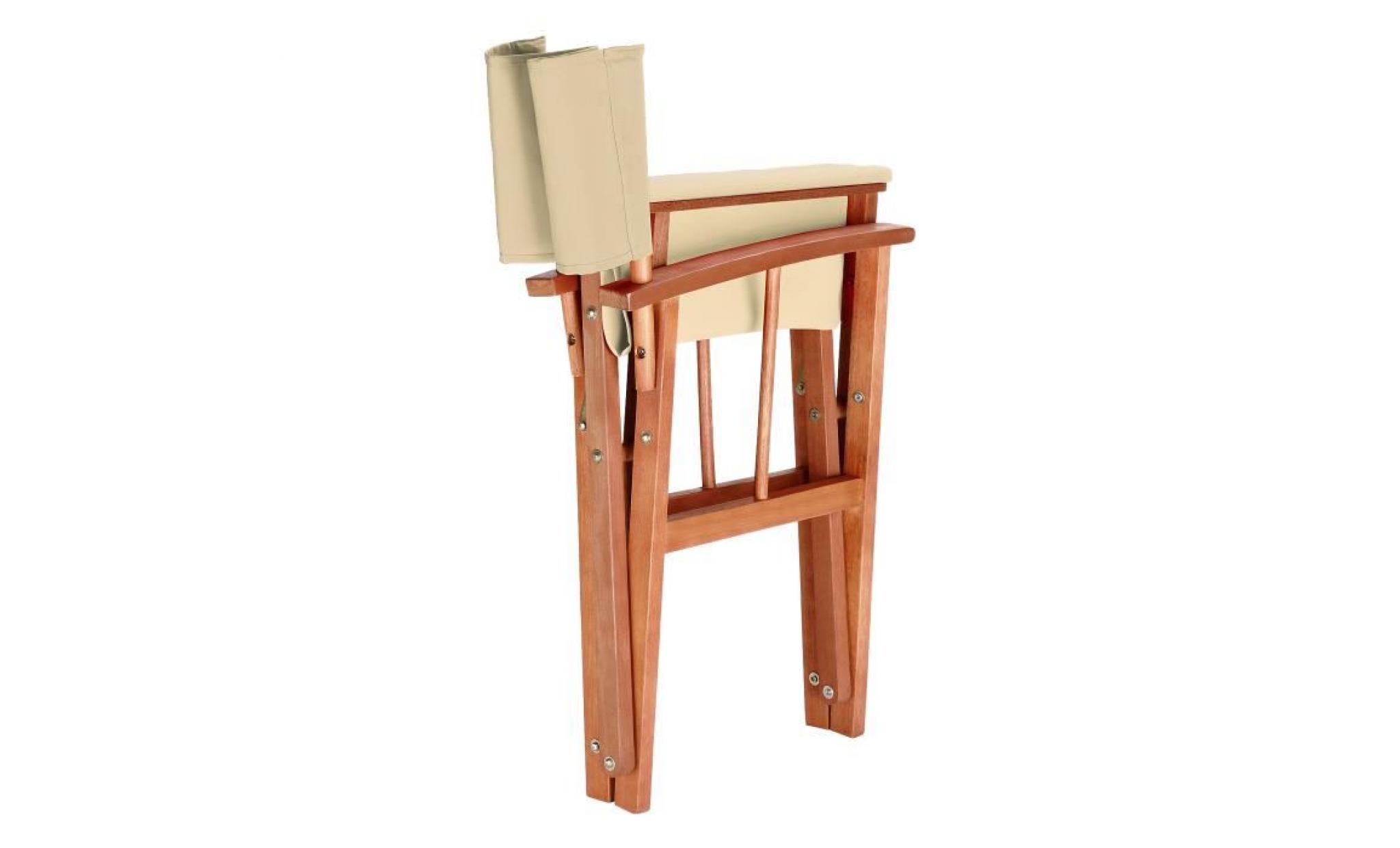 deuba | chaise de jardin « cannes » | beige | pliable • bois d'eucalyptus certifié fsc® • design régisseur | fauteuil pas cher