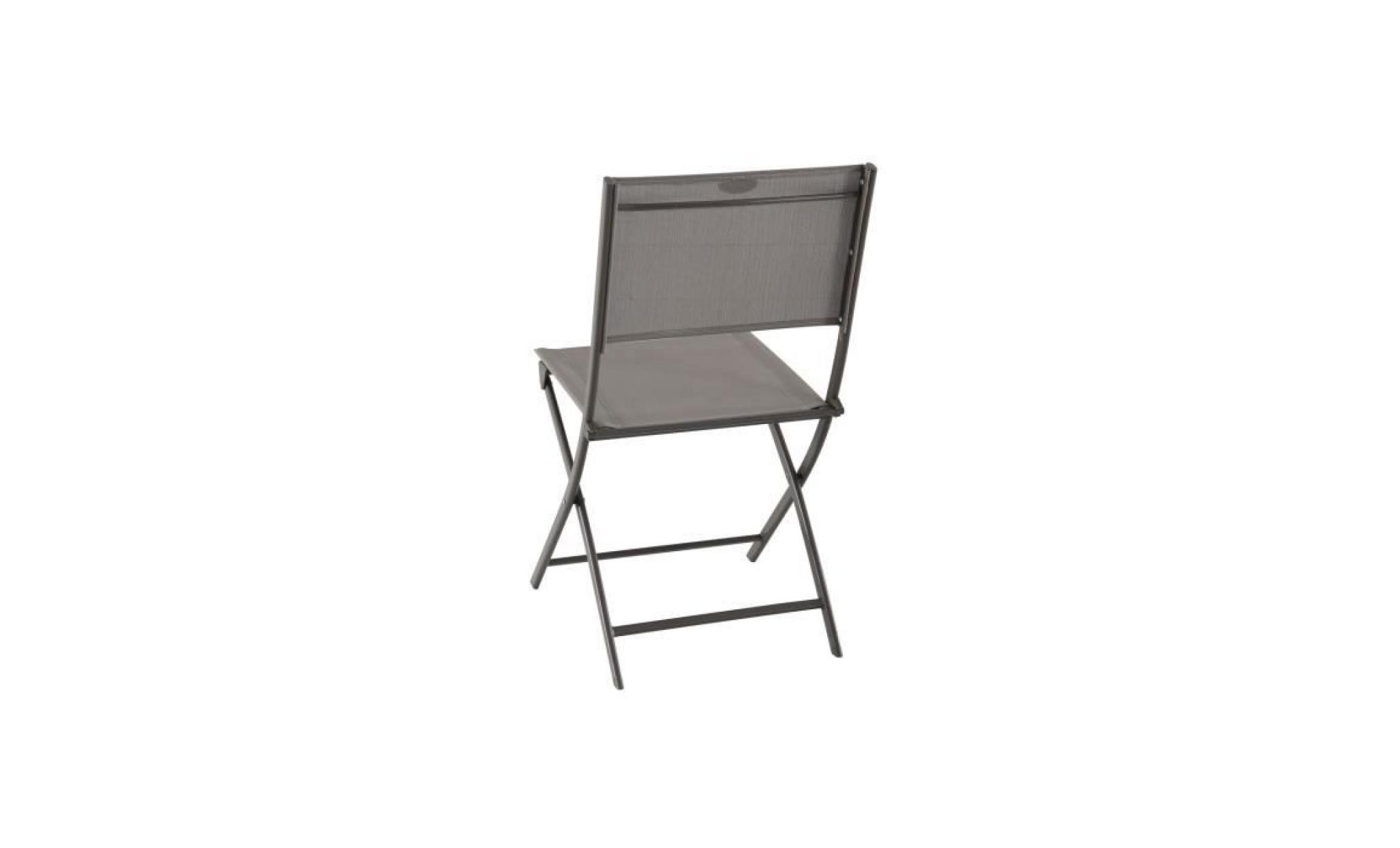 chaise de jardin pliable modula   acier et polyester   taupe et gris pas cher