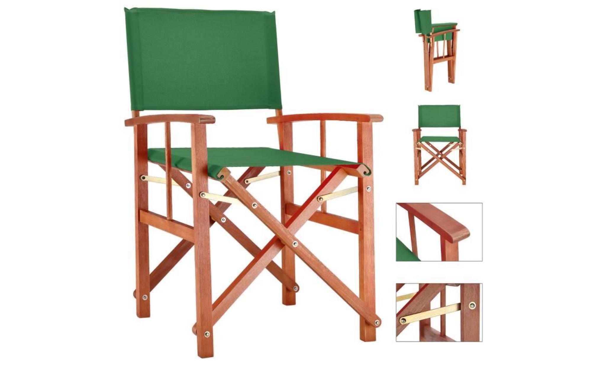 deuba | chaise de jardin « cannes » | vert | pliable • bois d'eucalyptus certifié fsc® • design régisseur | fauteuil