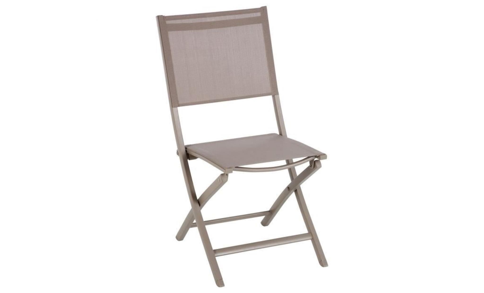 chaise de jardin pliante essentia    aluminium et texaline   taupe