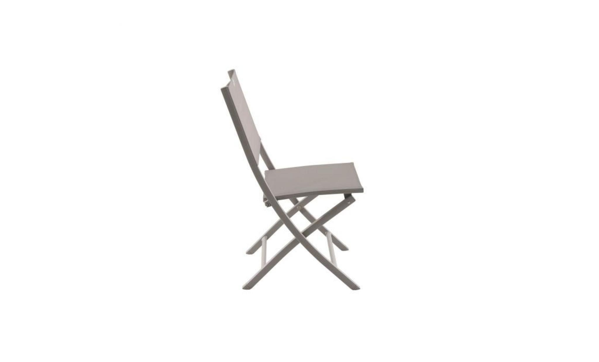 chaise de jardin pliante essentia    aluminium et texaline   taupe pas cher