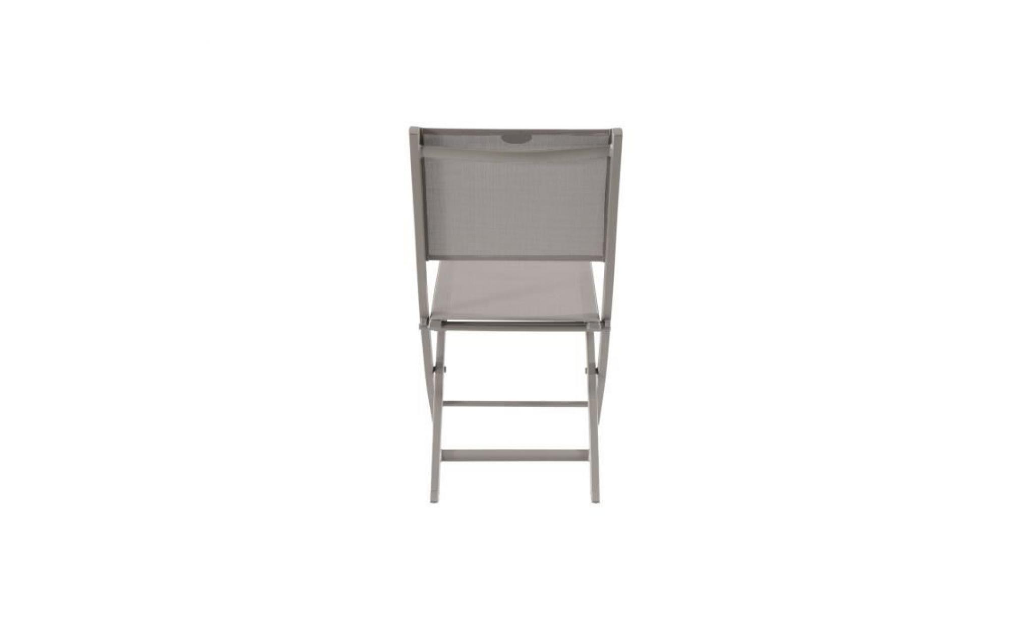 chaise de jardin pliante essentia    aluminium et texaline   taupe pas cher