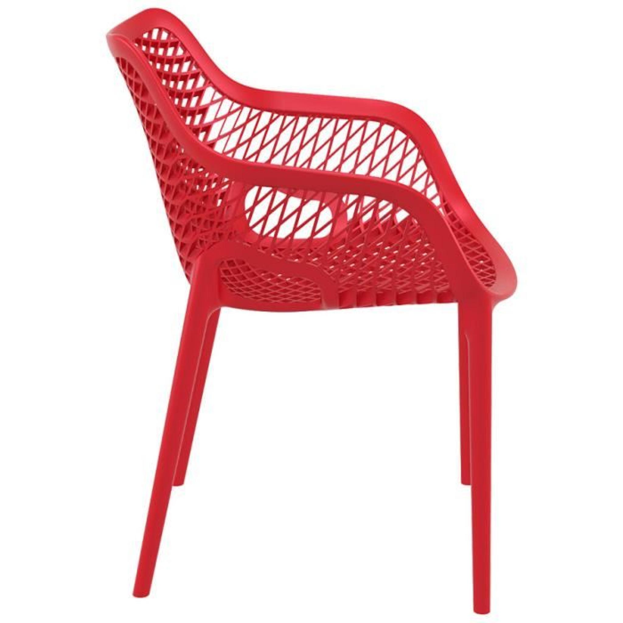 Chaise de jardin / terrasse 'SISTER' rouge en matière plastique pas cher