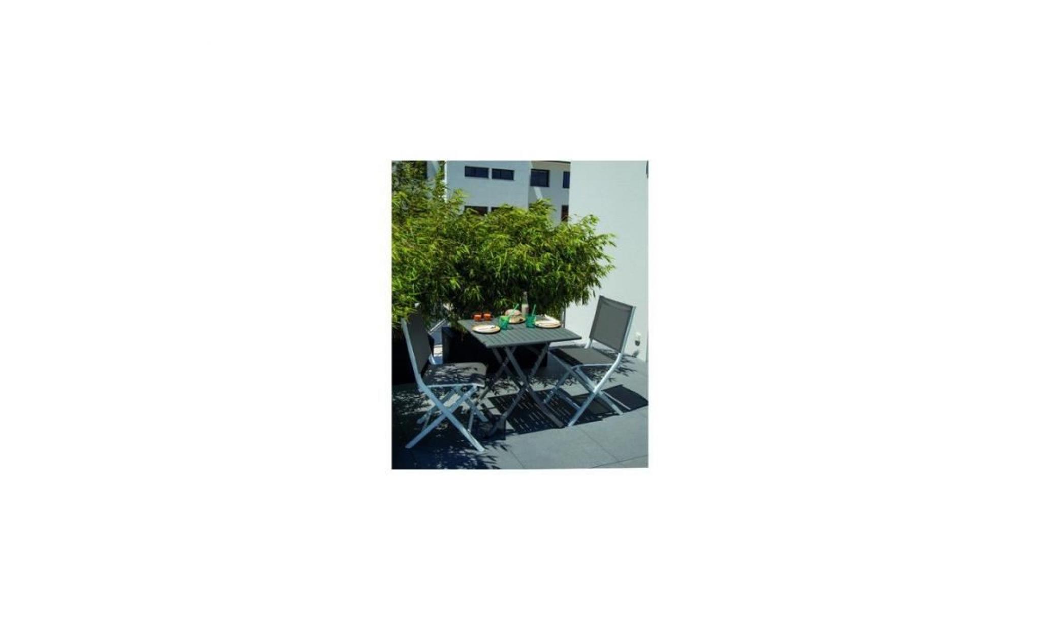 chaise de jardin thema (blanc mat / taupe) pas cher