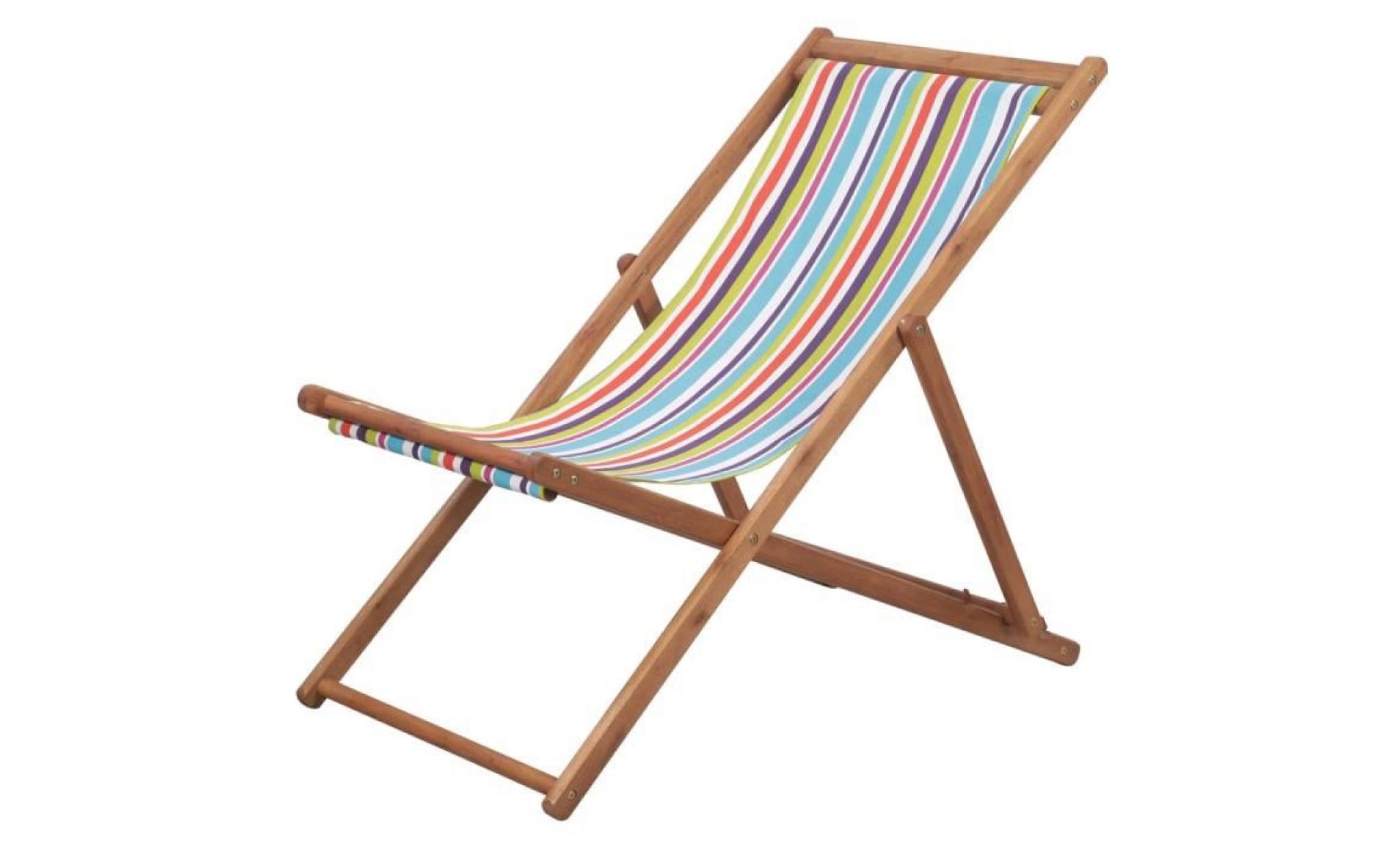 chaise de plage pliante tissu multicolore   44002