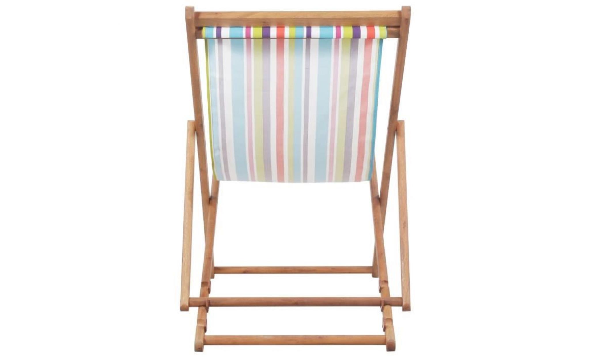 chaise de plage pliante tissu multicolore   44002 pas cher