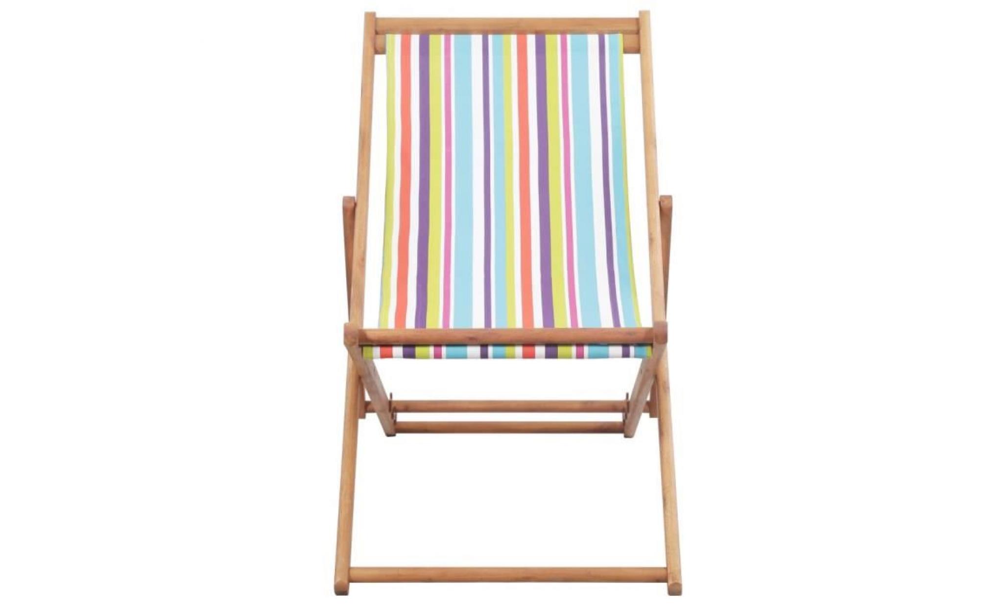 chaise de plage pliante tissu multicolore   44002 pas cher