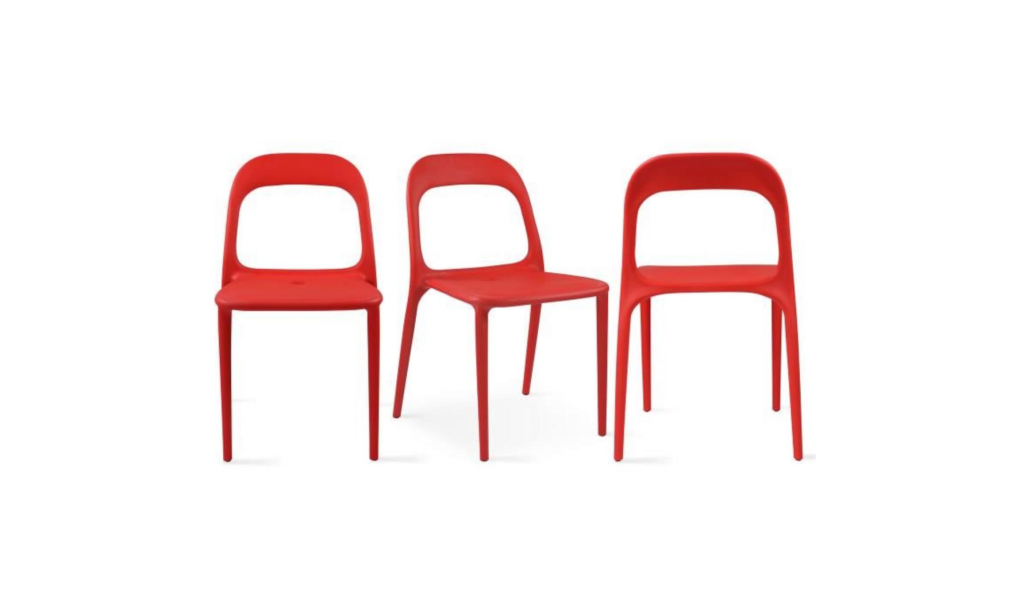 chaise en plastique de jardin rouge pas cher