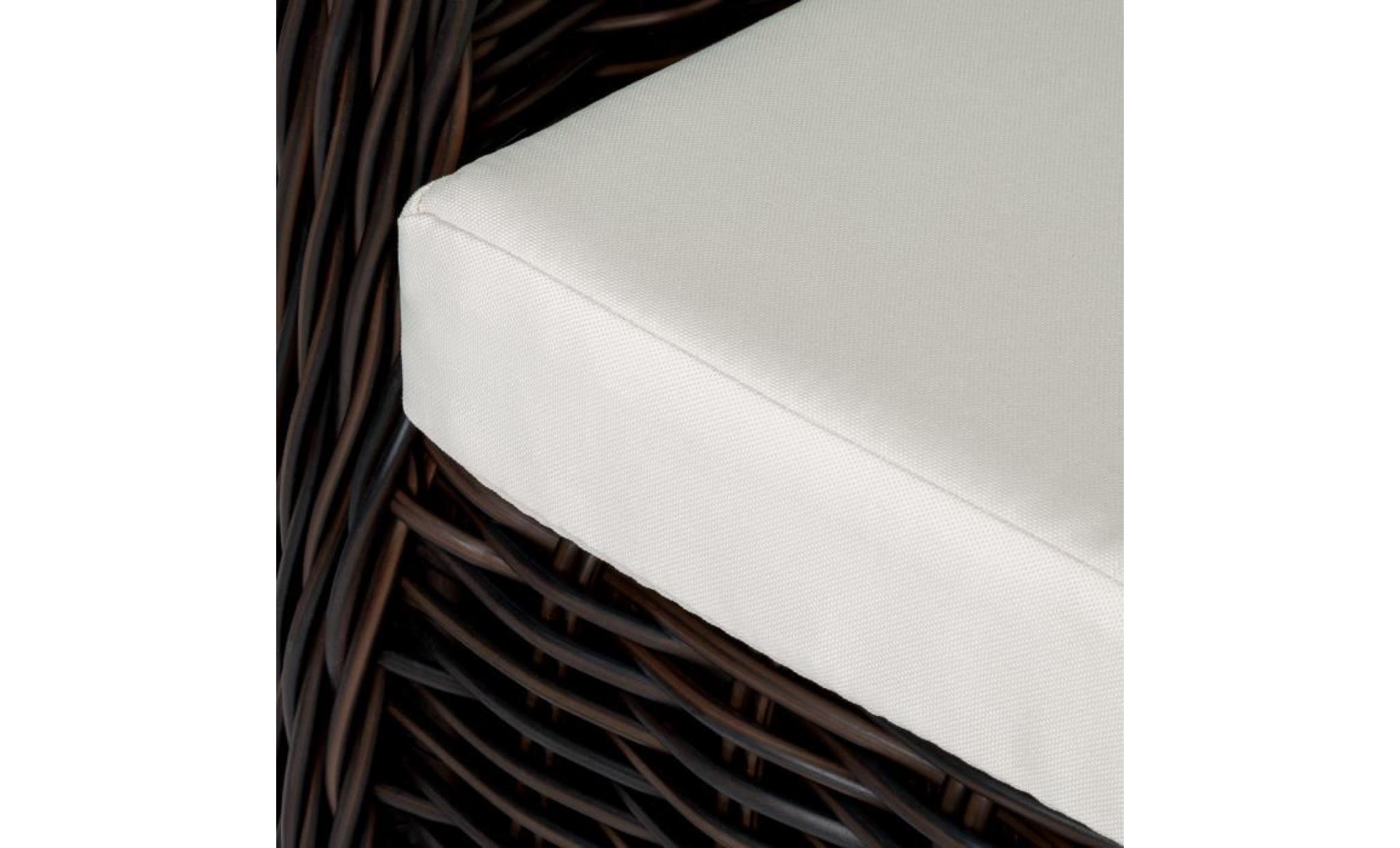 Chaise Fauteuil de jardin de salon en Résine Tressée Poly Rotin Aluminium avec Coussin 71 cm x 60 cm x 84 cm Marron Chocolat TECTAKE pas cher