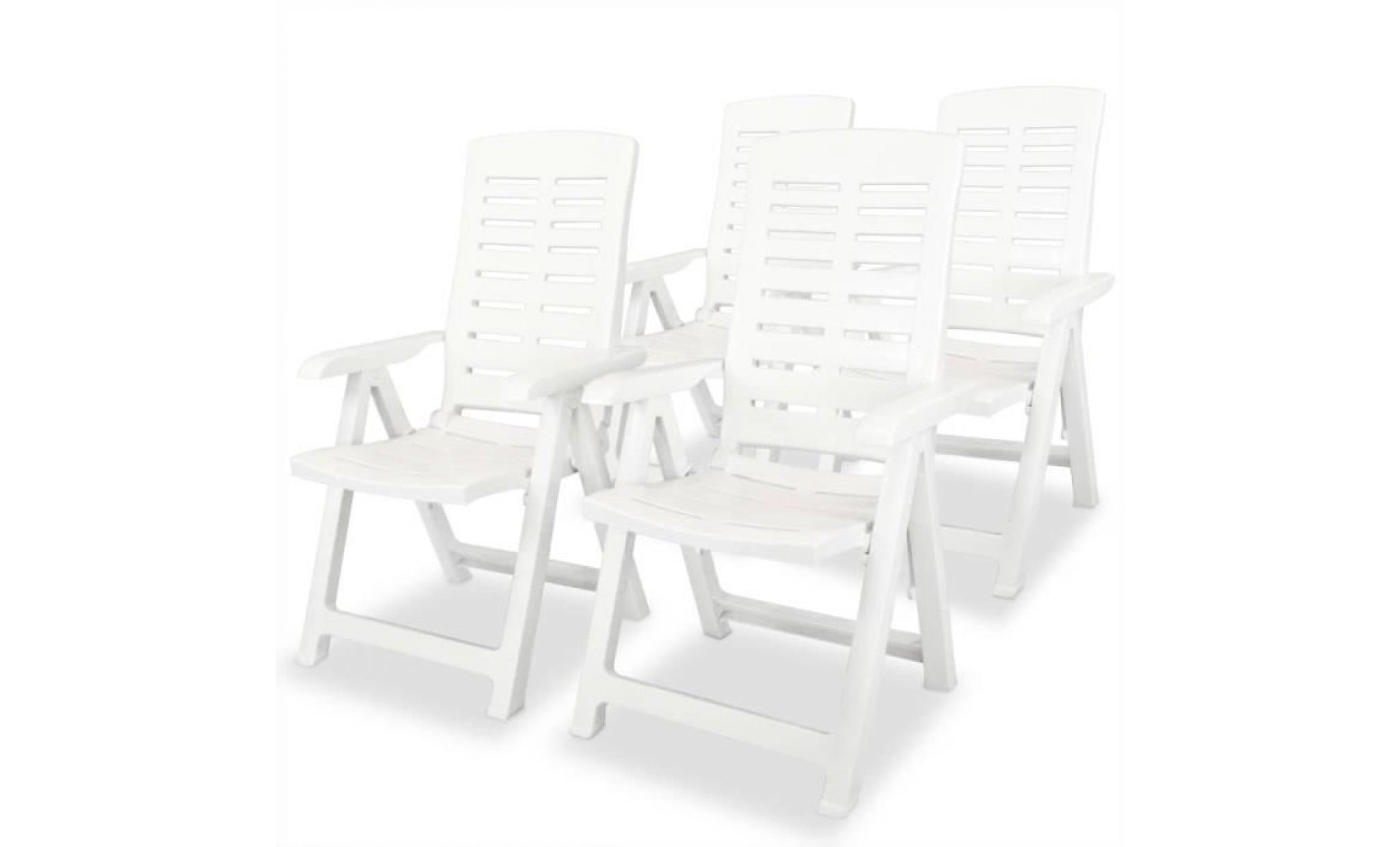 chaise inclinable de jardin 4 pcs 60x61x108 cm plastique vert