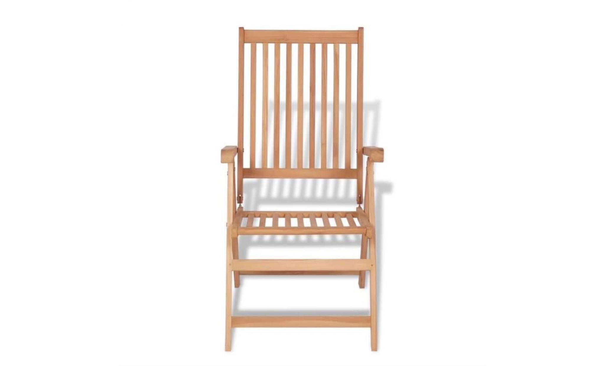 chaise inclinable de jardin bois de teck pas cher