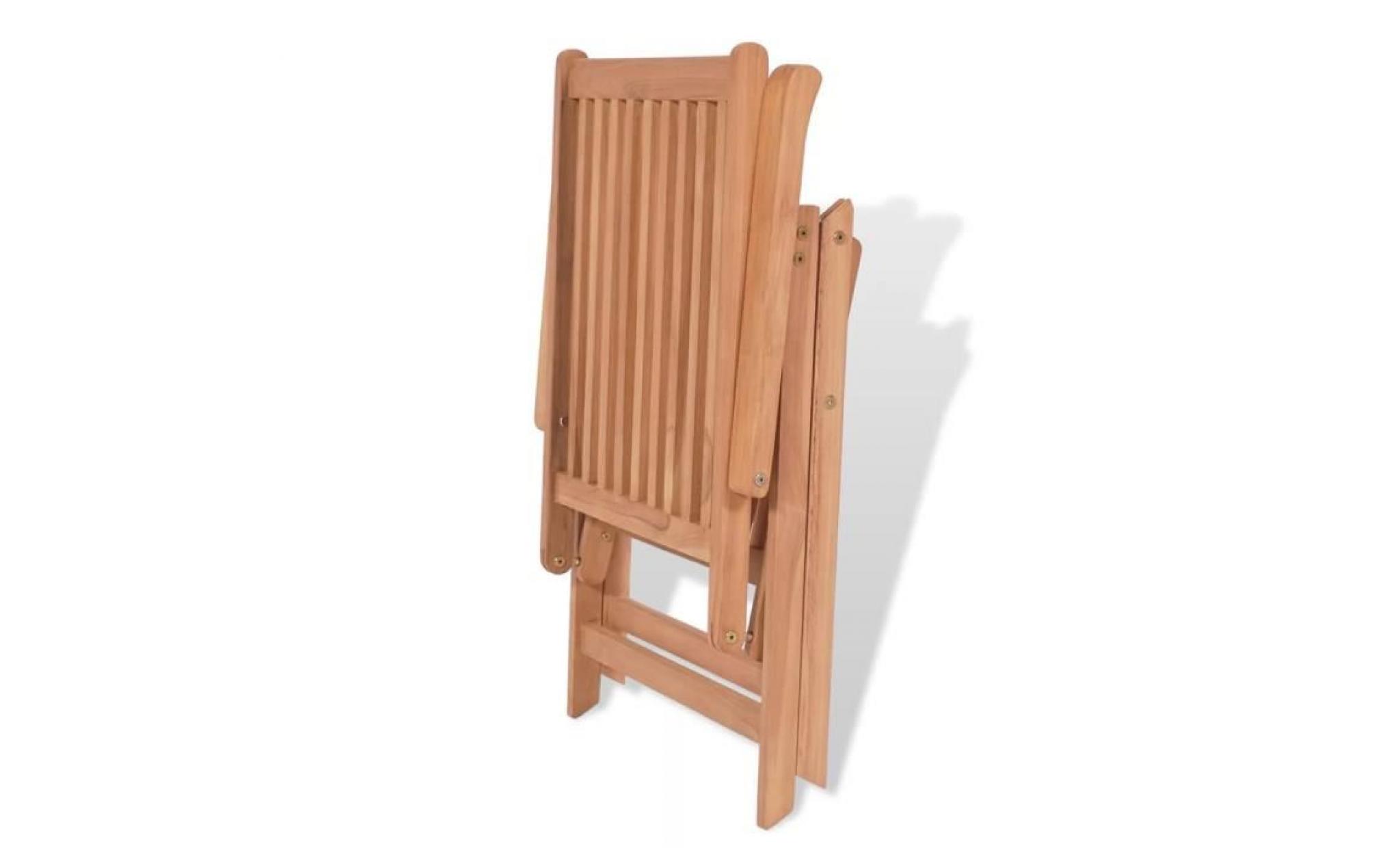 chaise inclinable de jardin bois de teck pas cher