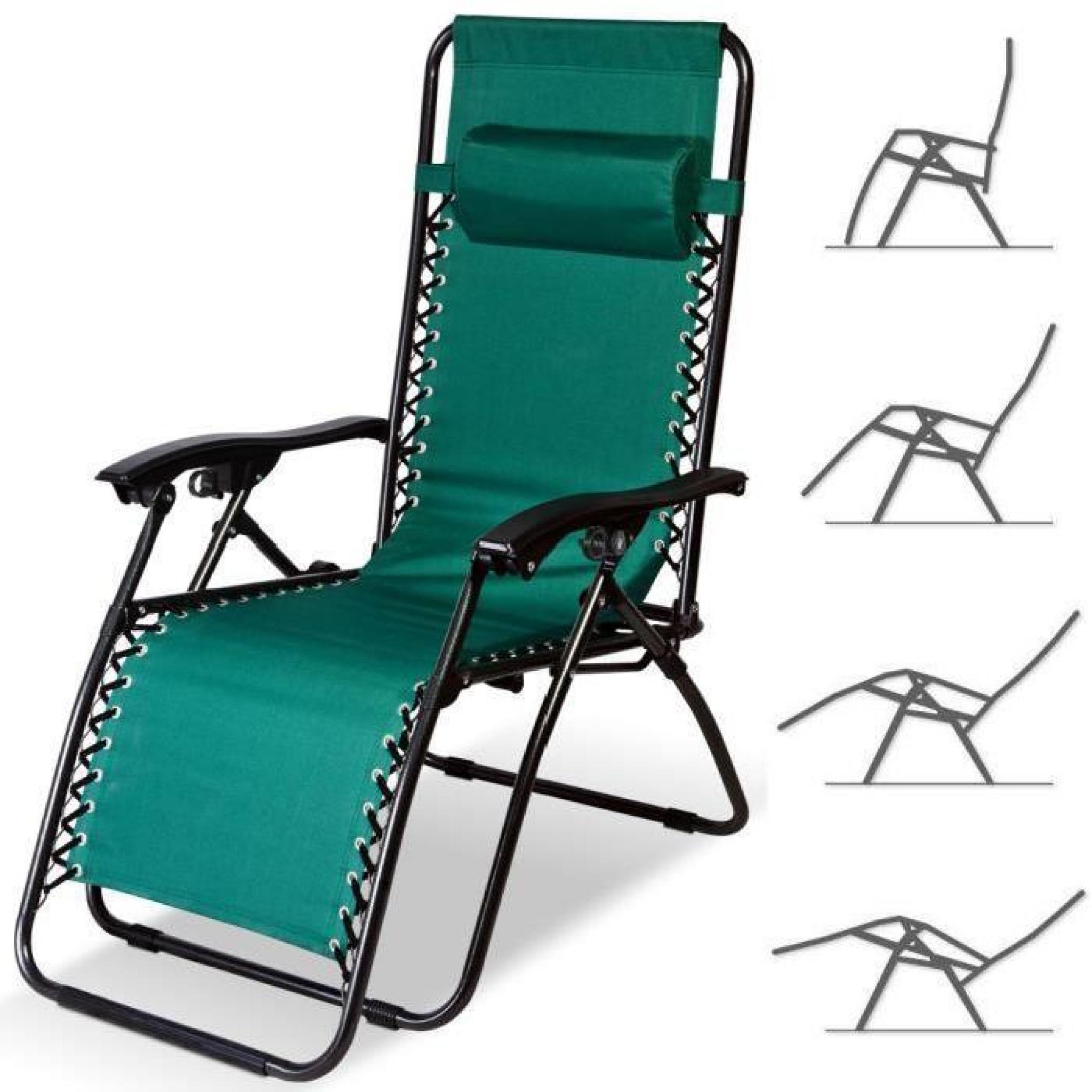 Chaise longue de jardin pliable - Chaise pliable de camping - Transat terrasse