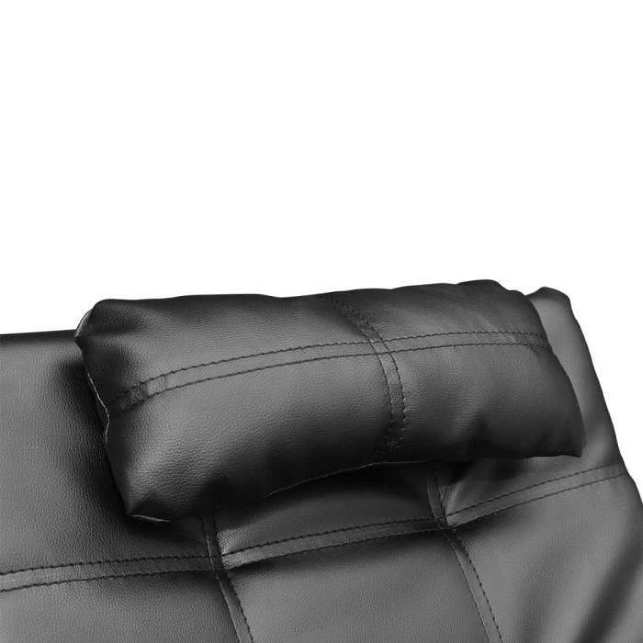 Chaise longue en cuir artificiel noir avec coussin pas cher