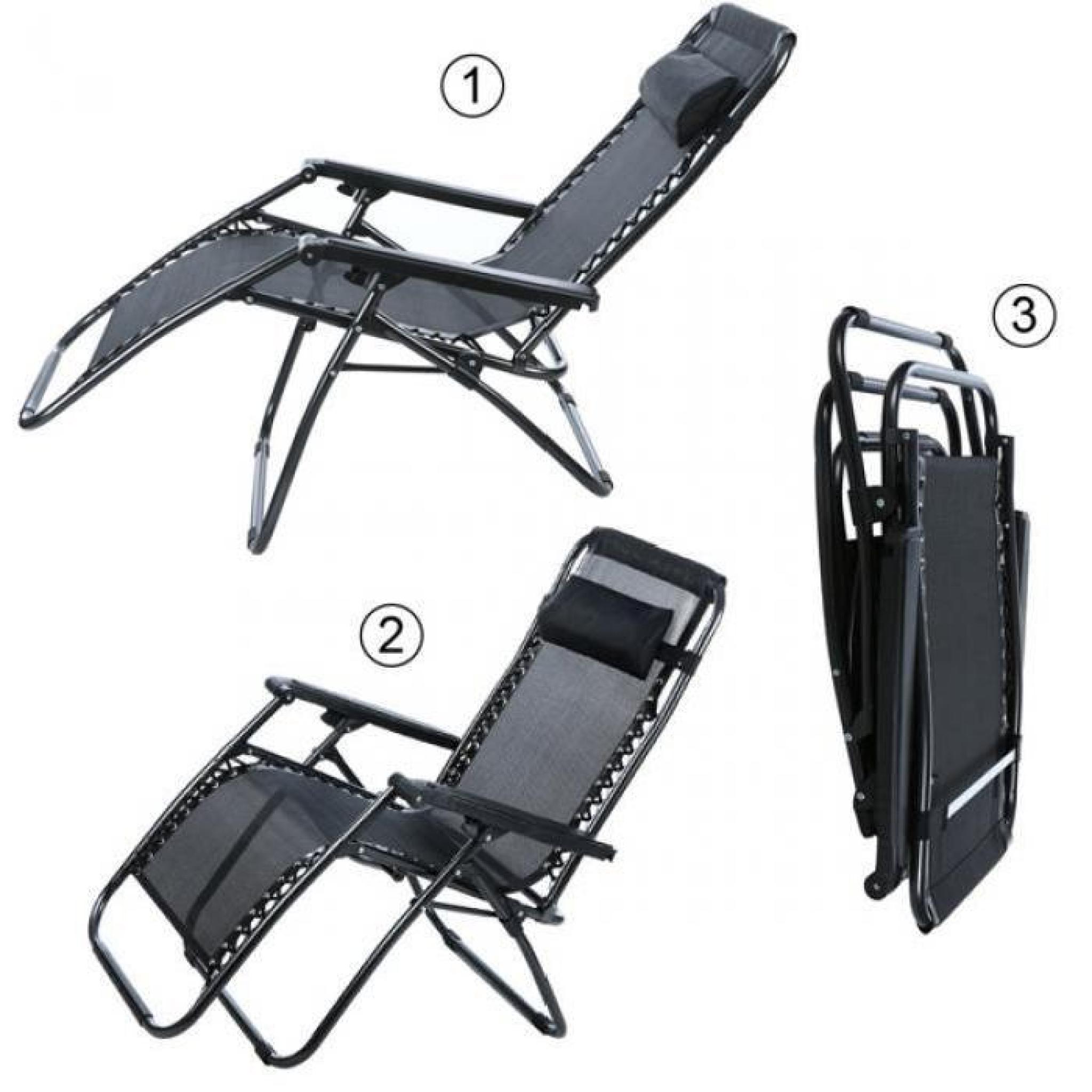 chaise longue pliant Zero Gravity inclinable salon Portable Camping chaise extérieure pas cher