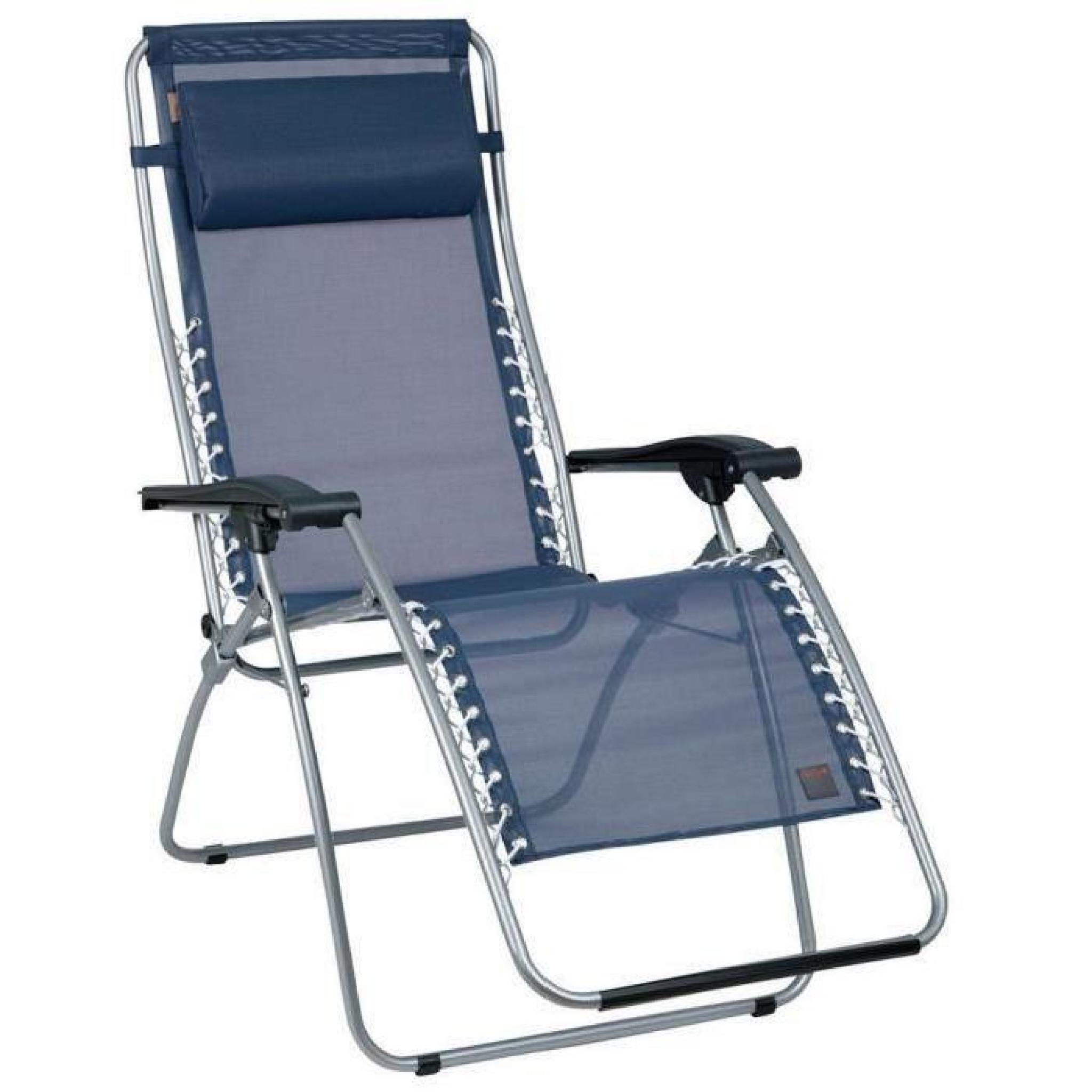 Chaise longue relax multiposition pliante en acier et toile Batyline R CLIP-Potiron pas cher