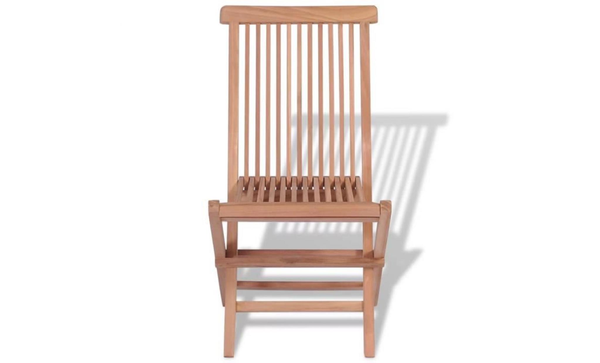 chaise pliable en teck 2 pcs 47 x 60 x 89 cm pas cher