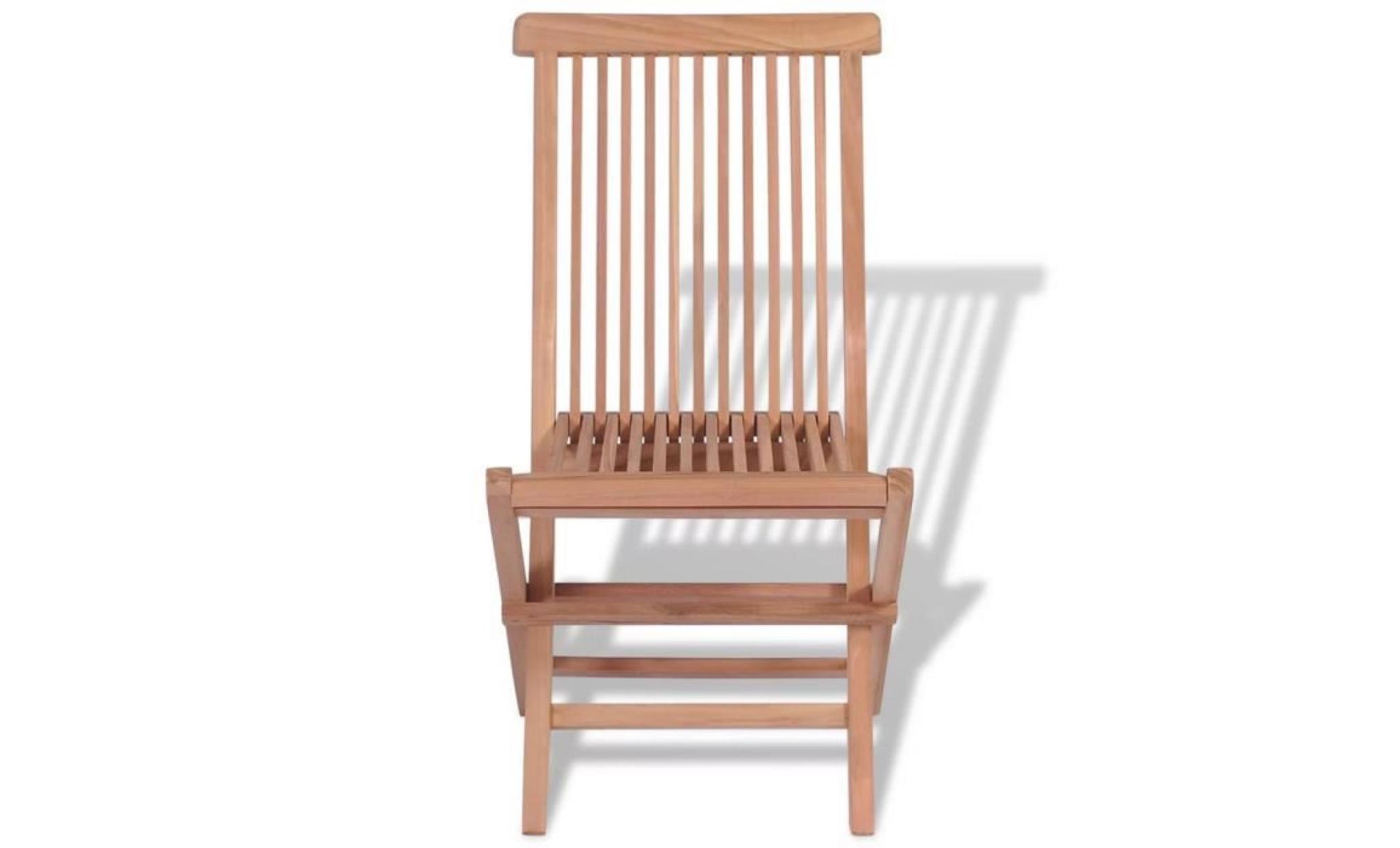 chaise pliable en teck 2 pcs 47 x 60 x 89 cm brun pas cher