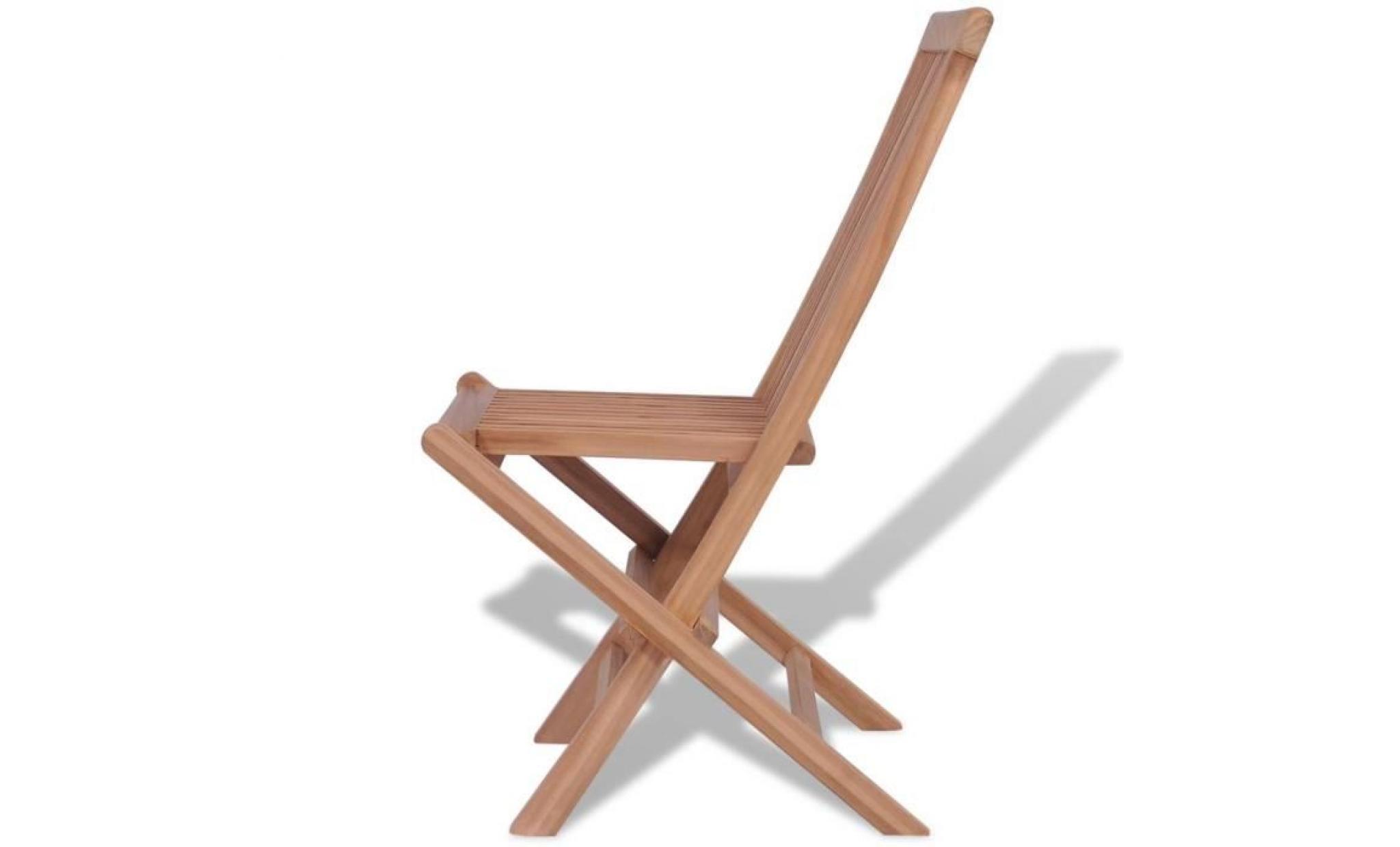 chaise pliable en teck 2 pcs 47 x 60 x 89 cm brun pas cher